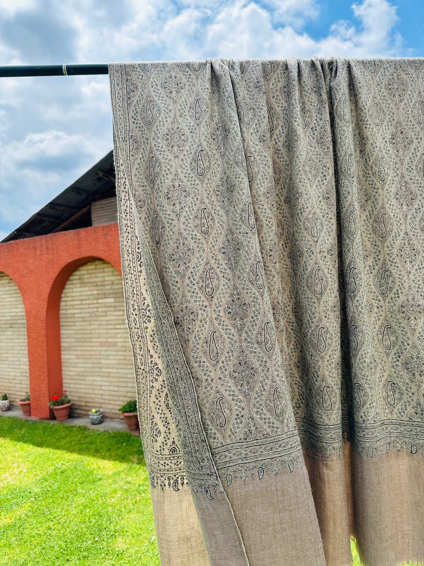 Natural Sozni Pashmina Jamawar ArtAsiaHandicrafts