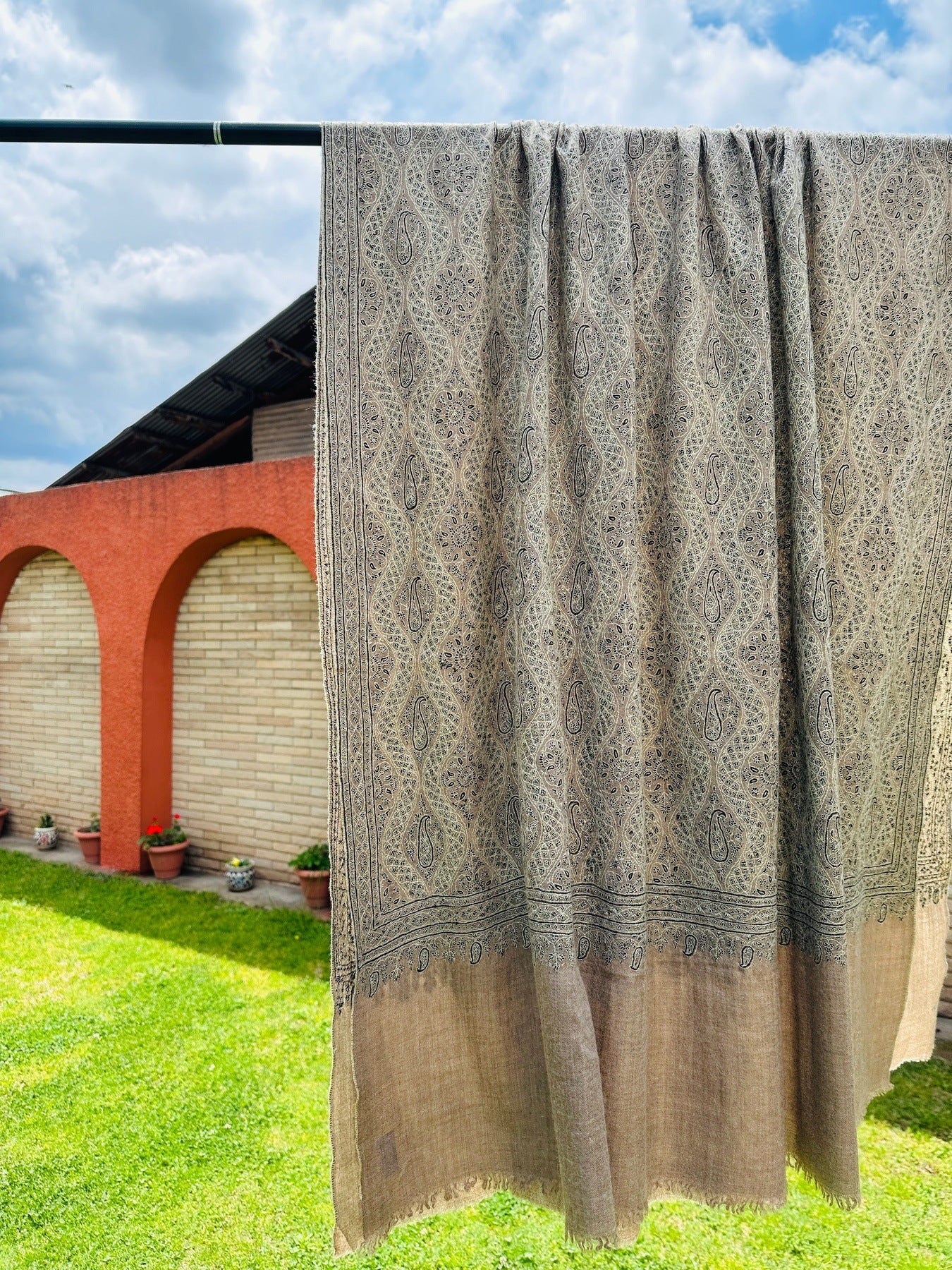 Natural Sozni Pashmina Jamawar ArtAsiaHandicrafts
