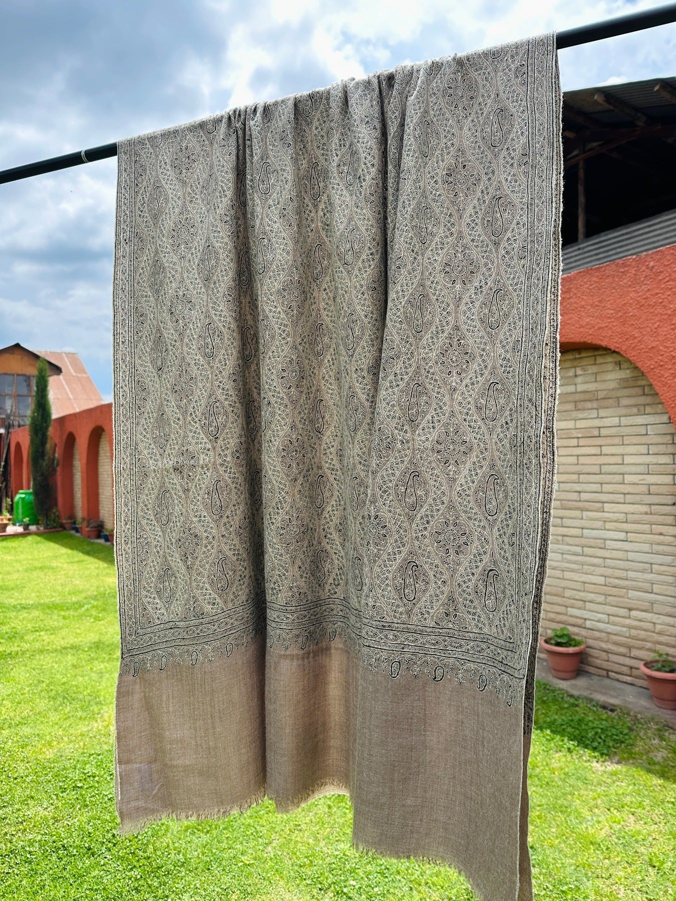 Natural Sozni Pashmina Jamawar ArtAsiaHandicrafts
