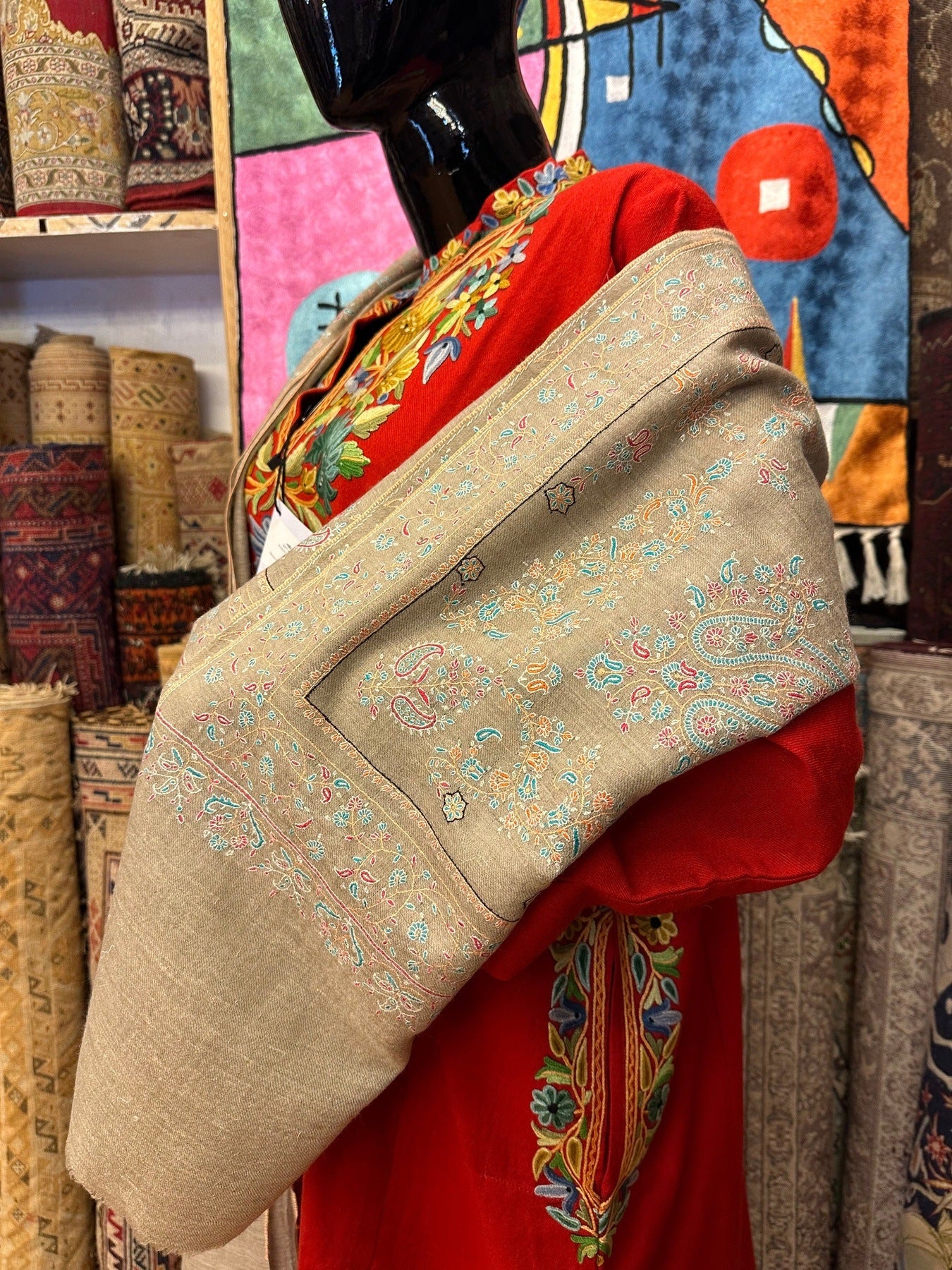 Natural Sozni Pashmina Shawl ArtAsiaHandicrafts