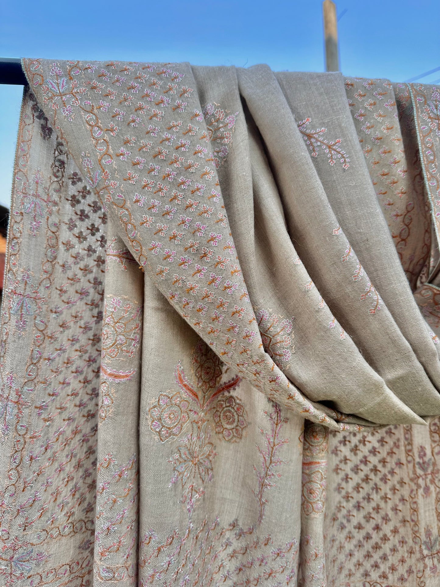 Natural Sozni Pashmina Shawl ArtAsiaHandicrafts