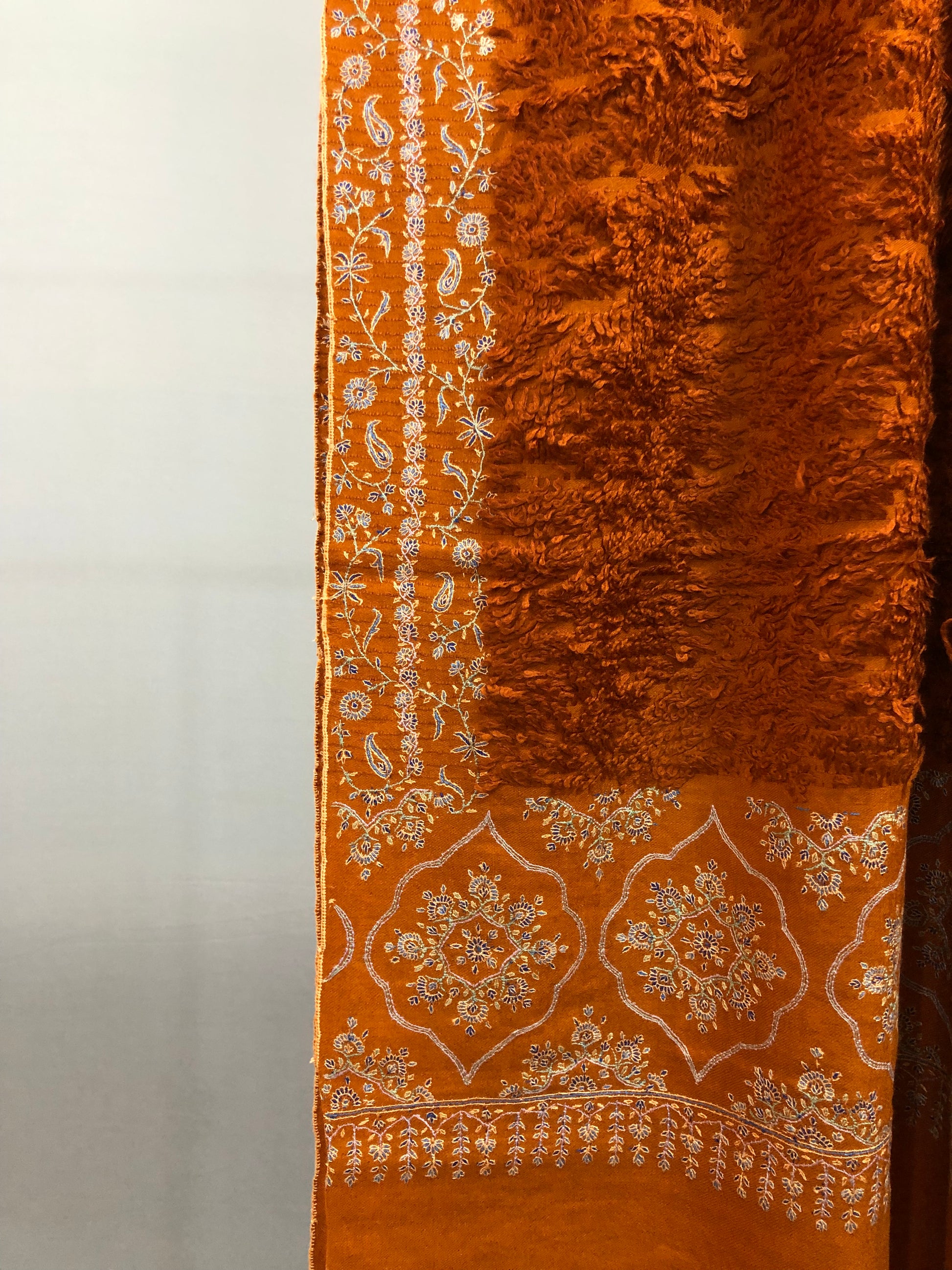 Orange Sozni Pashmina Towel ArtAsiaHandicrafts