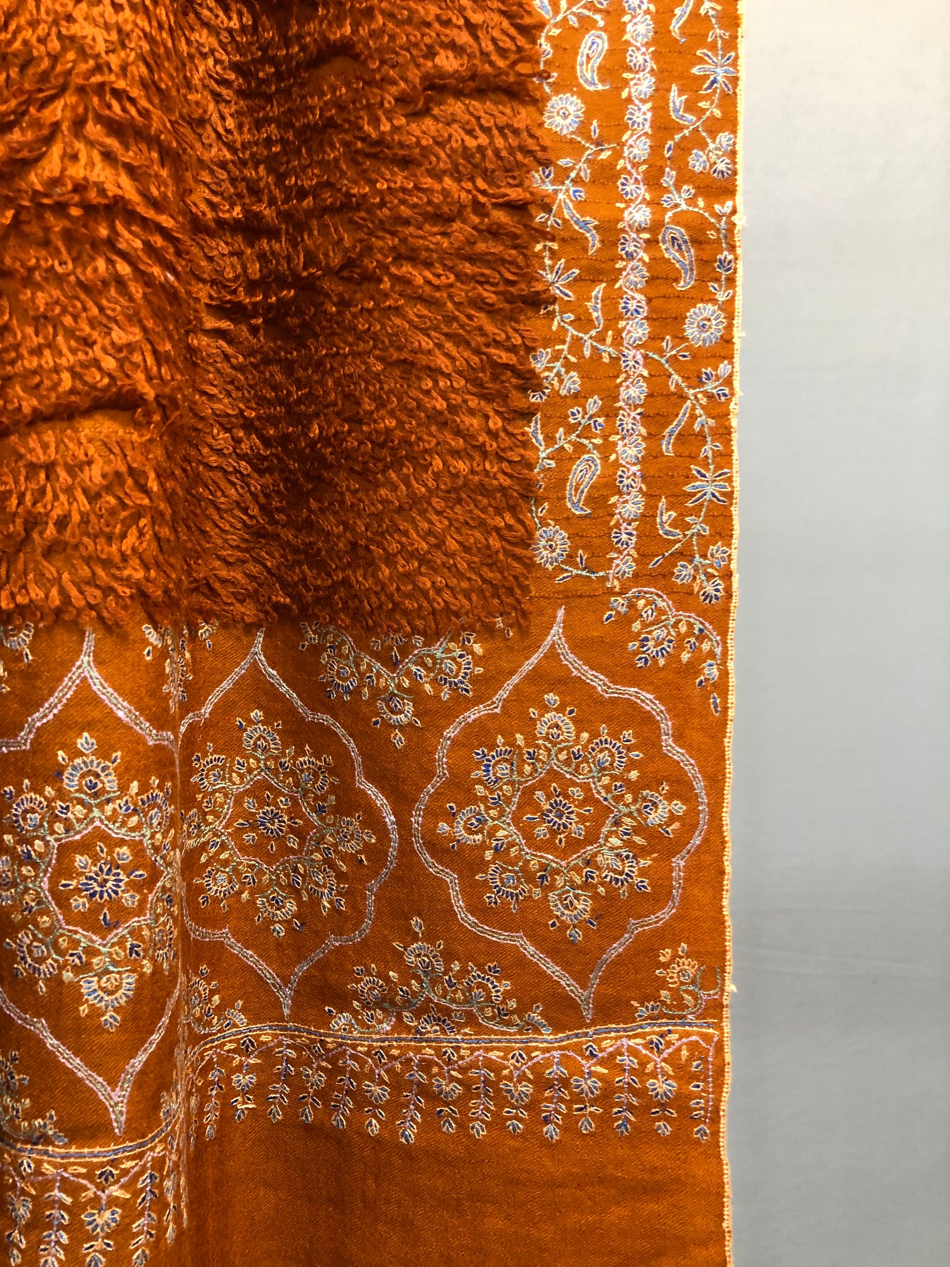 Orange Sozni Pashmina Towel ArtAsiaHandicrafts