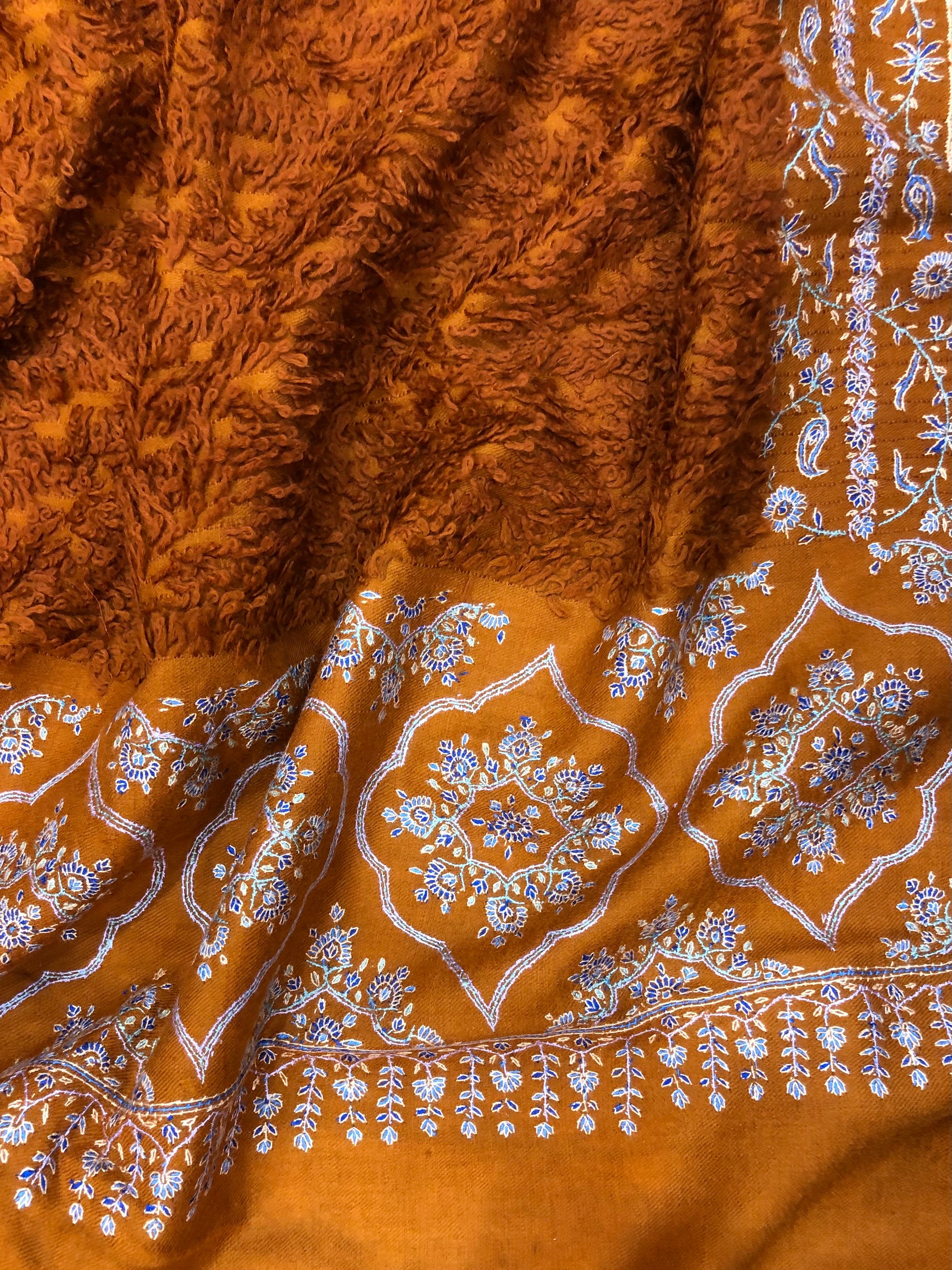 Orange Sozni Pashmina Towel ArtAsiaHandicrafts