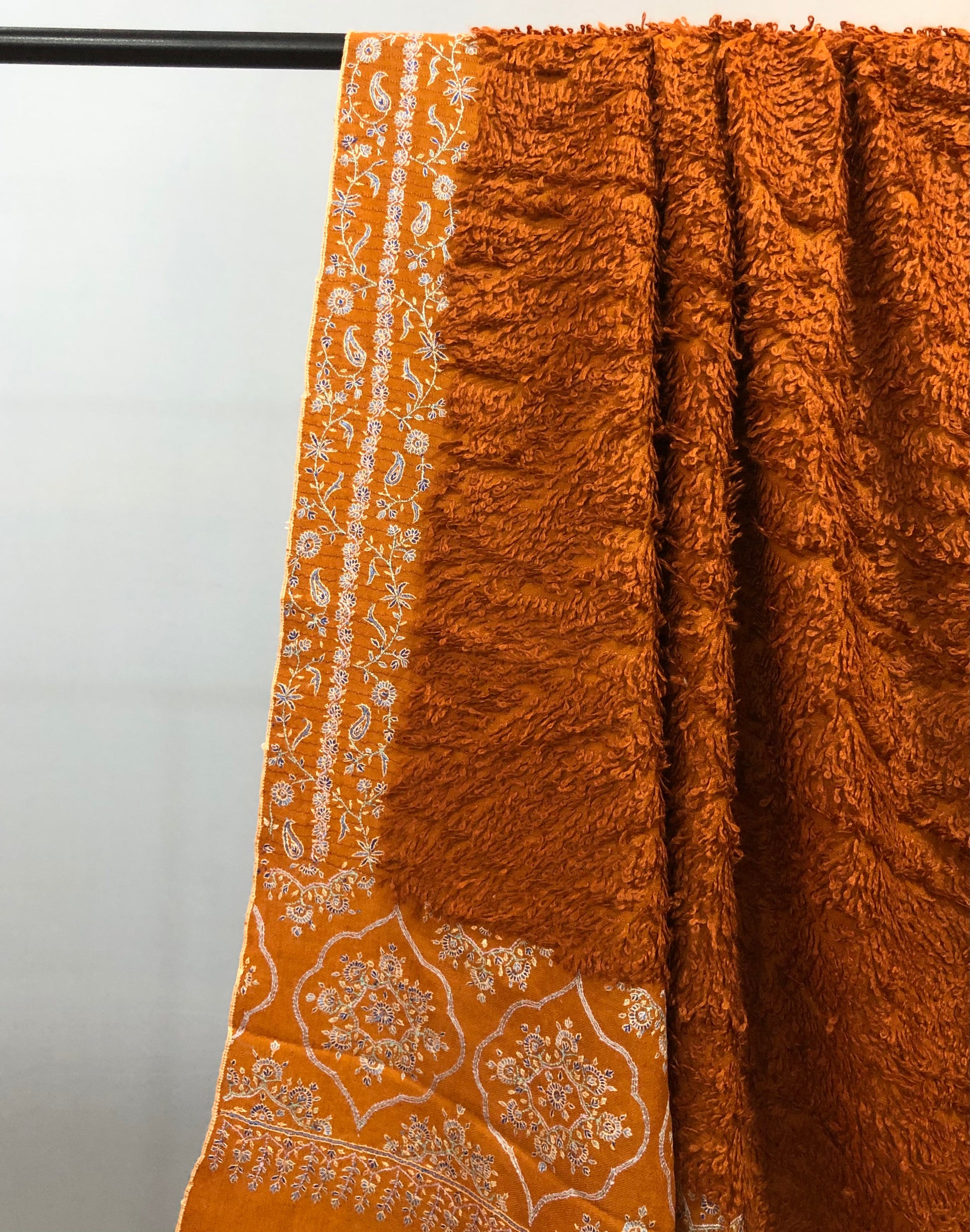 Orange Sozni Pashmina Towel ArtAsiaHandicrafts