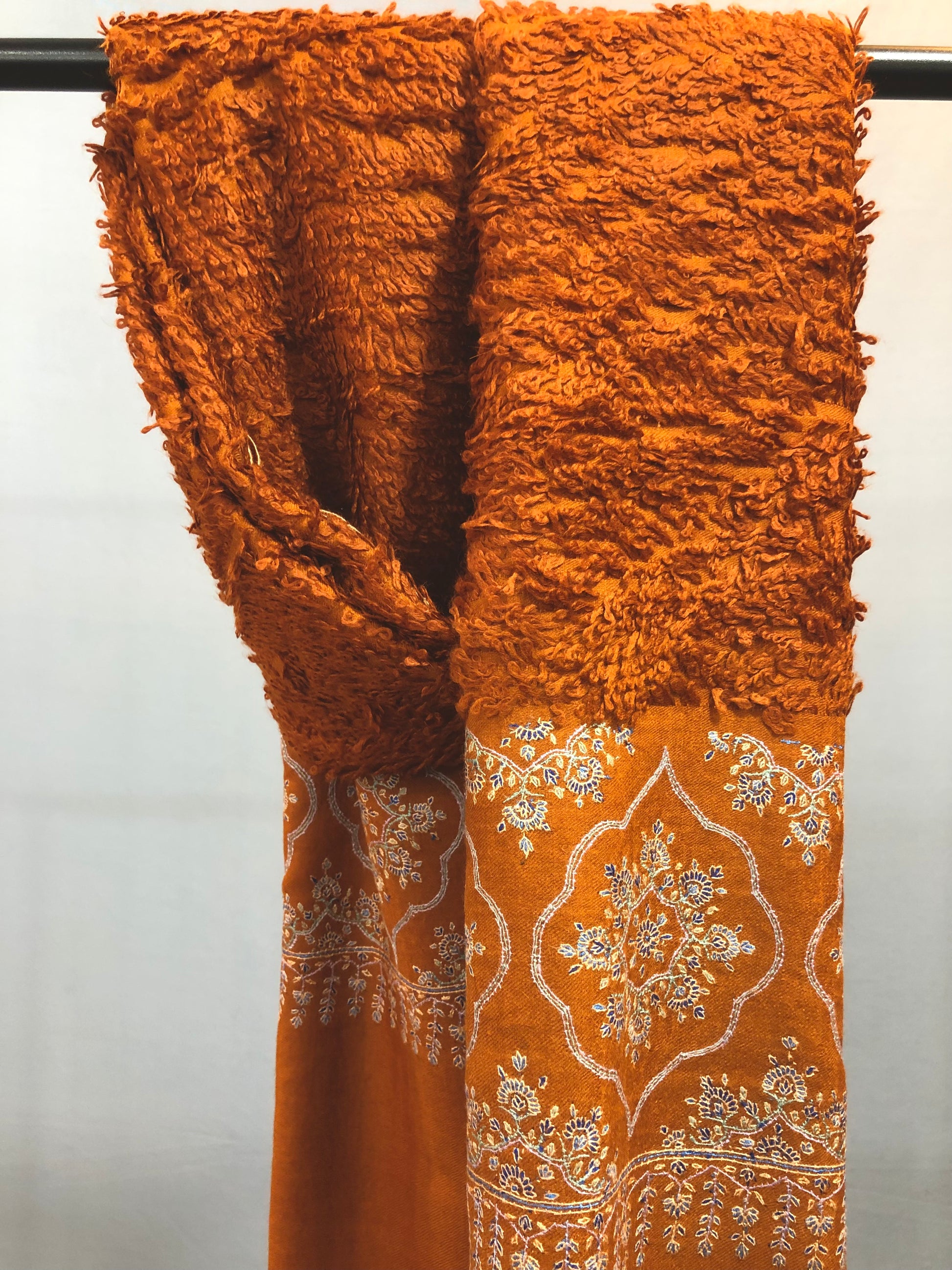 Orange Sozni Pashmina Towel ArtAsiaHandicrafts