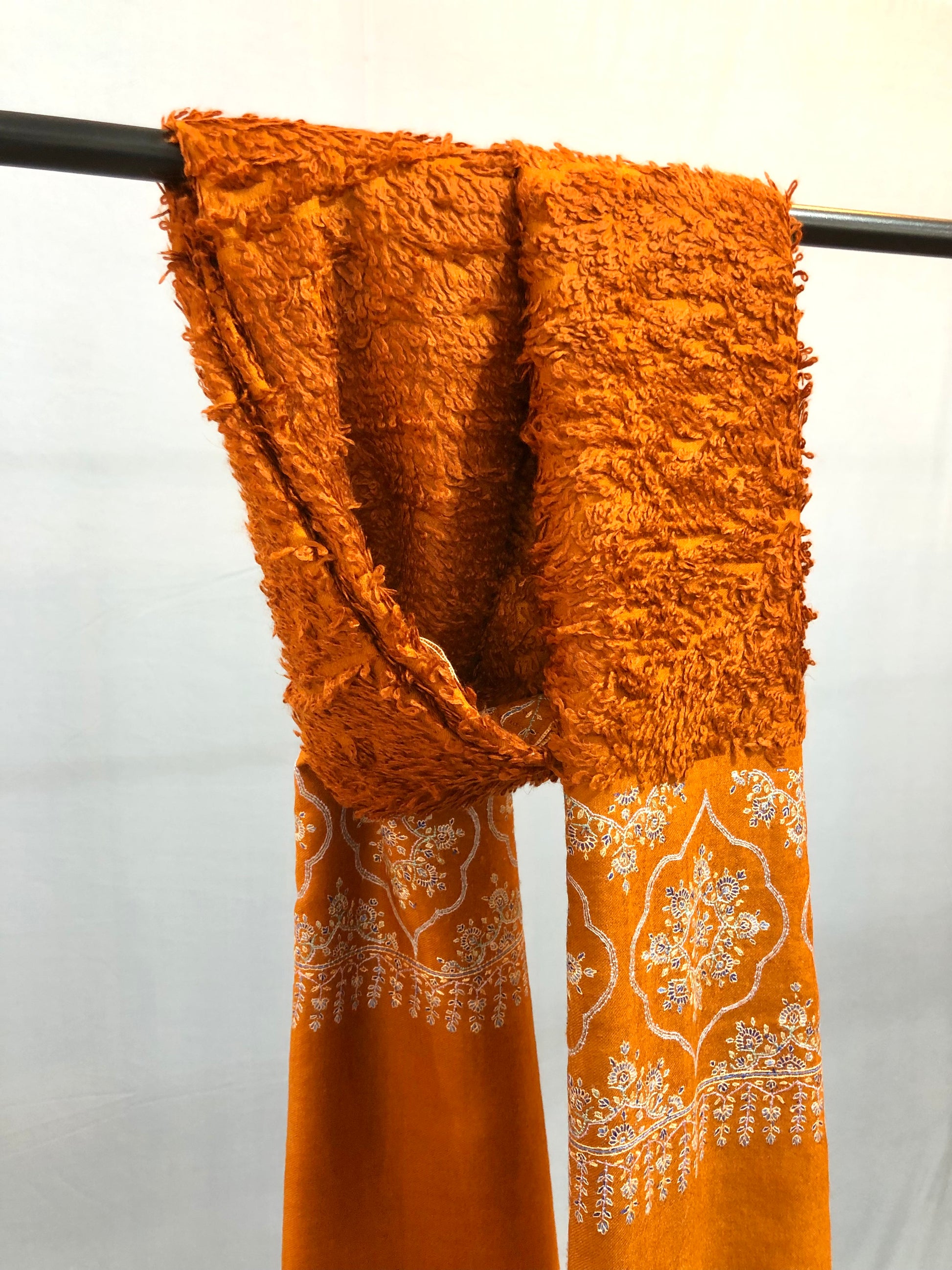 Orange Sozni Pashmina Towel ArtAsiaHandicrafts