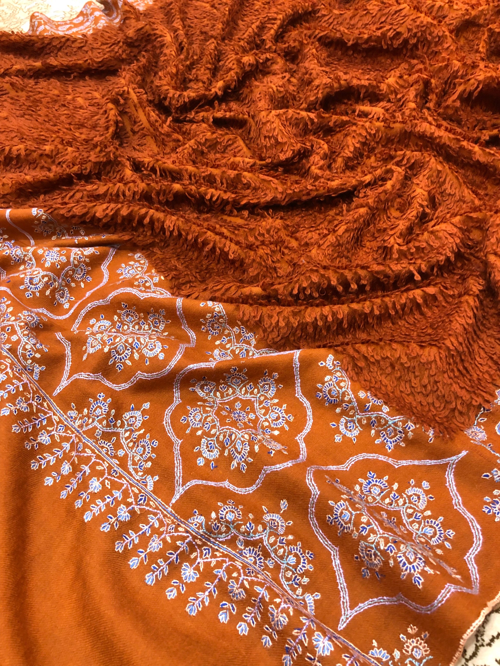 Orange Sozni Pashmina Towel ArtAsiaHandicrafts