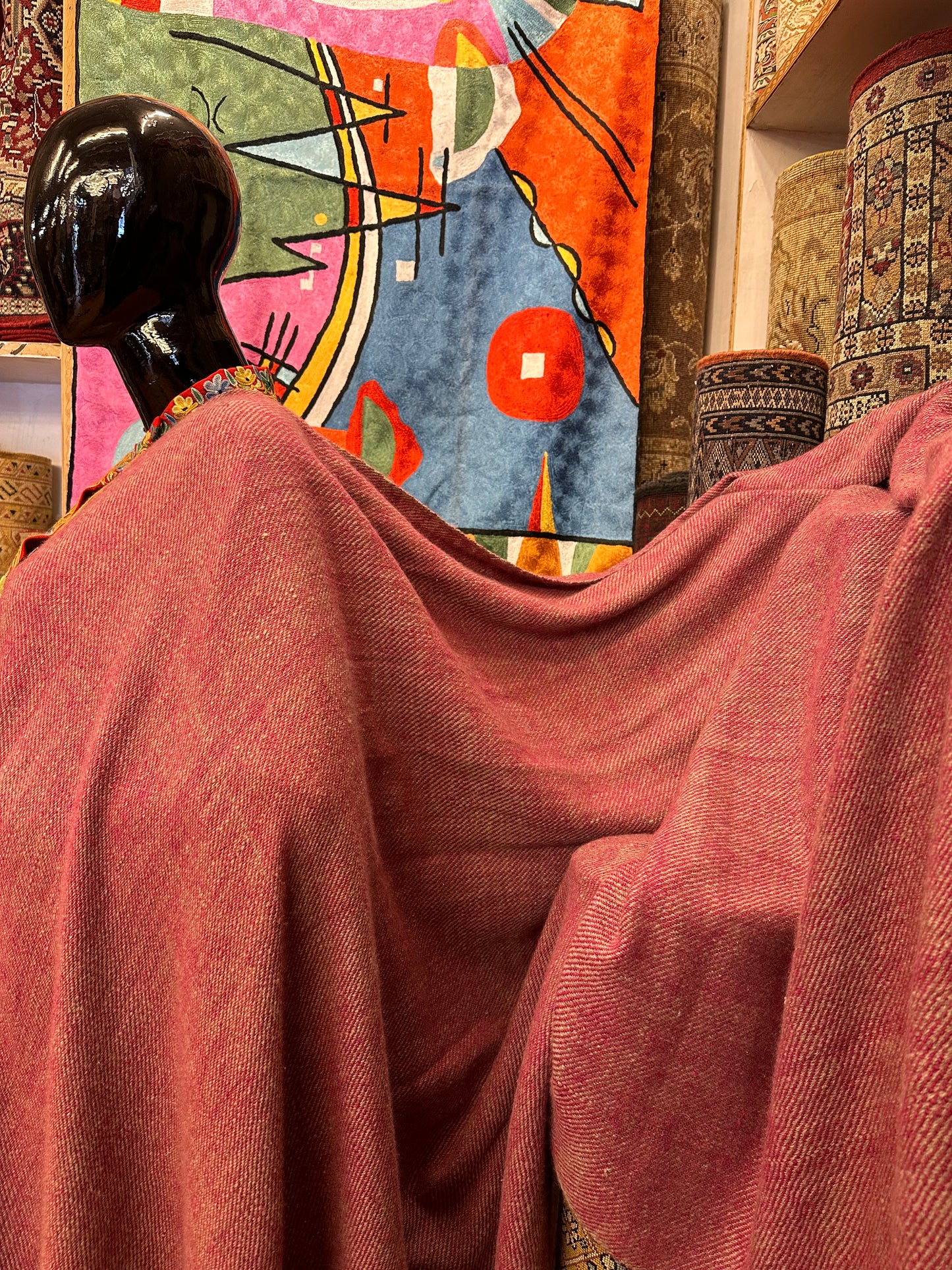 Pink Gi Plain Pashmina Shawl ArtAsiaHandicrafts