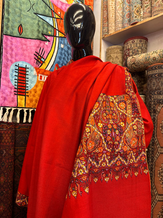 Red Palla Paper Mache Shawl ArtAsiaHandicrafts