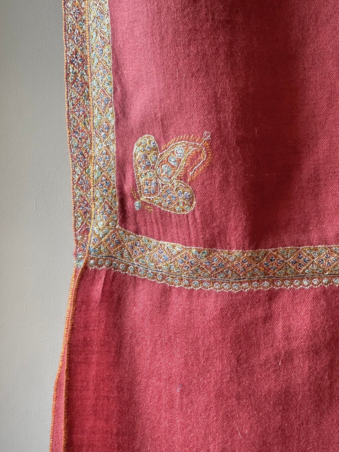 Rose Pink Sozni Pashmina Shawl ArtAsiaHandicrafts