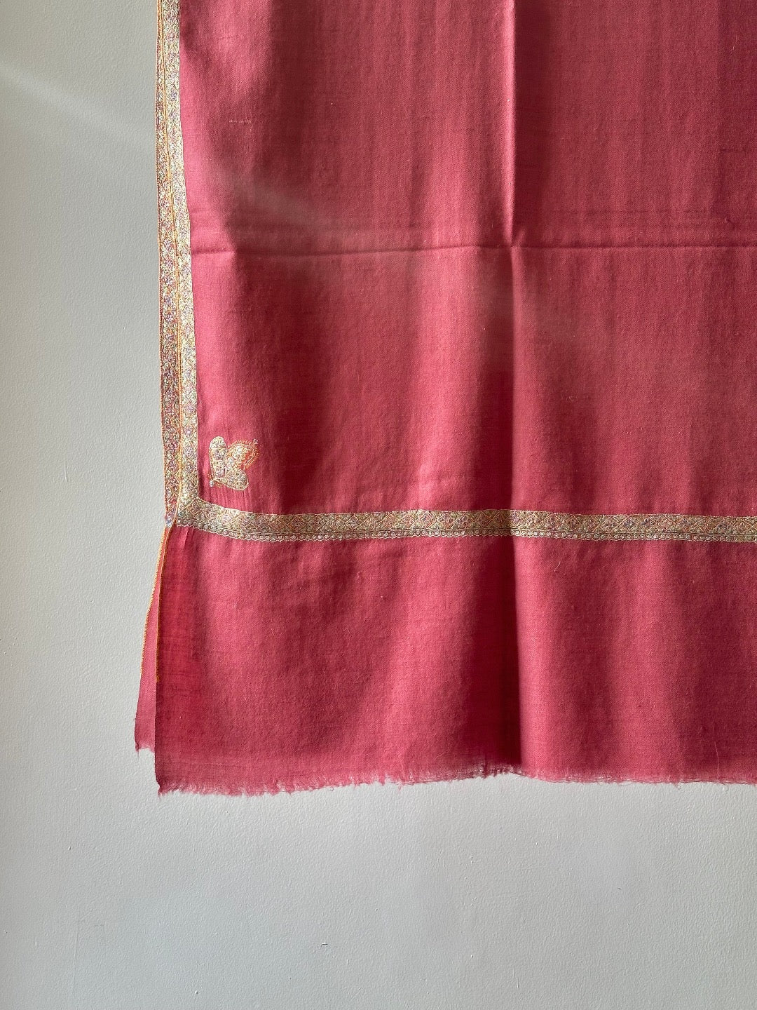 Rose Pink Sozni Pashmina Shawl ArtAsiaHandicrafts