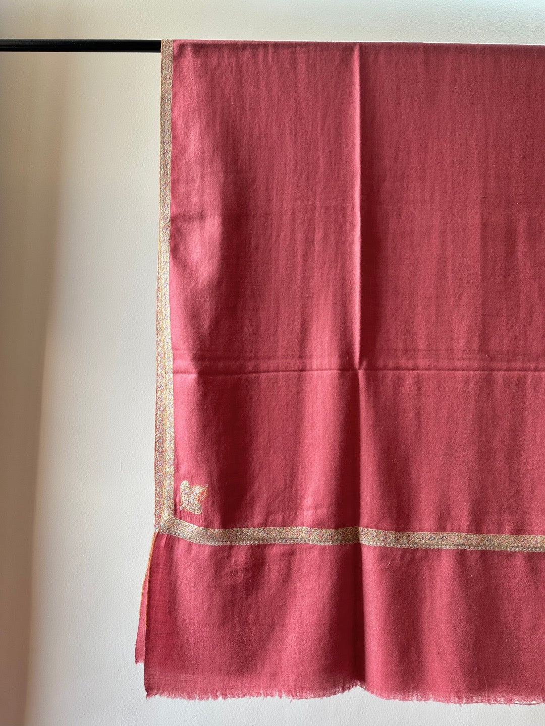 Rose Pink Sozni Pashmina Shawl ArtAsiaHandicrafts