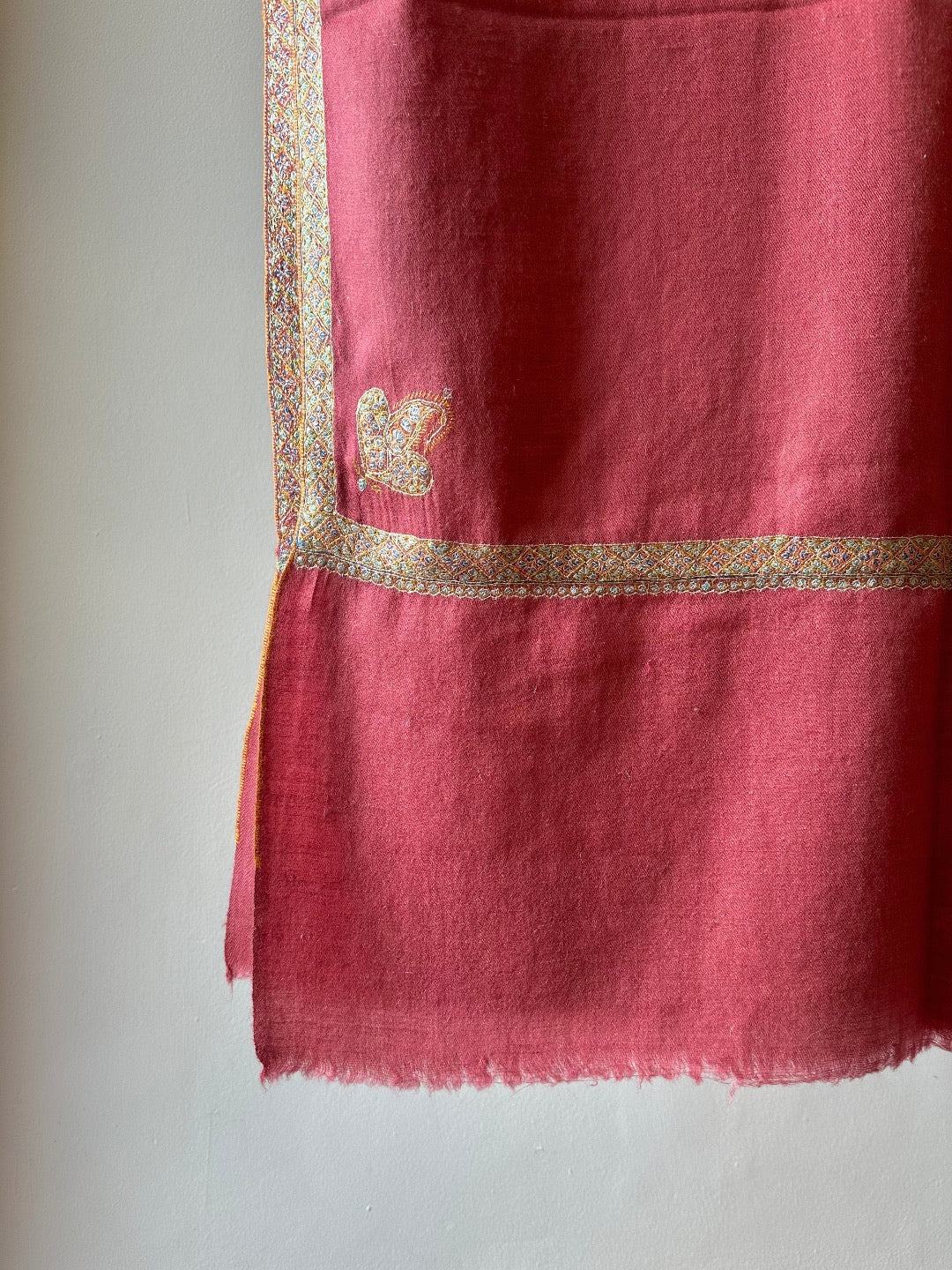 Rose Pink Sozni Pashmina Shawl ArtAsiaHandicrafts