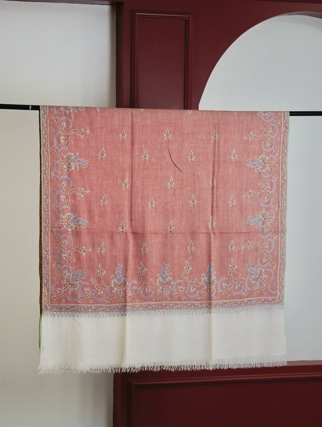 HAUTE COUTURE WEAR FASHION PEACH PASHMINA SHAWL