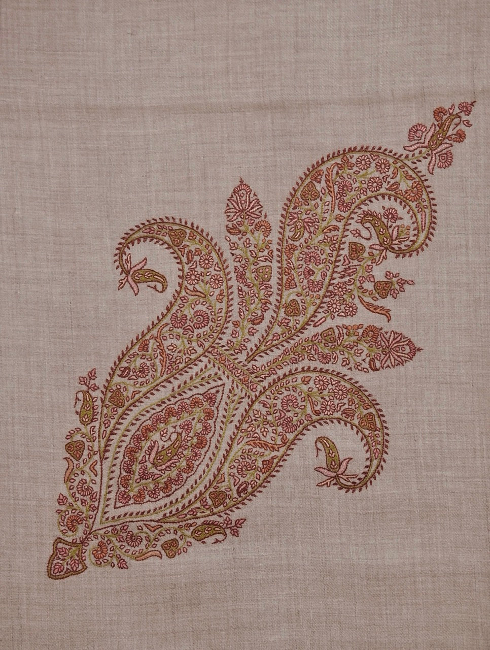 VINTAGE PAISLEY WEAR NATURAL PASHMINA SHAWL