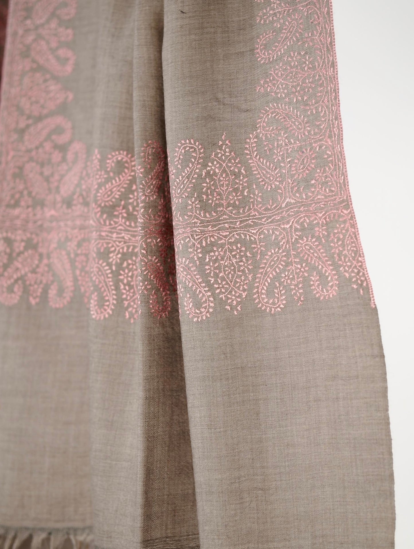 NORMAL FIT WARM WINTER NATURAL EMBROIDERED PASHMINA SCARF