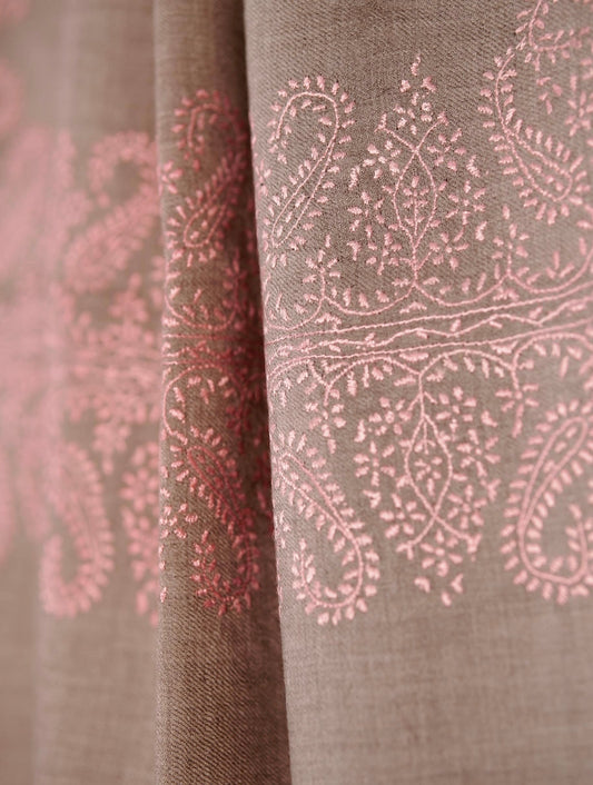 NORMAL FIT WARM WINTER NATURAL EMBROIDERED PASHMINA SCARF