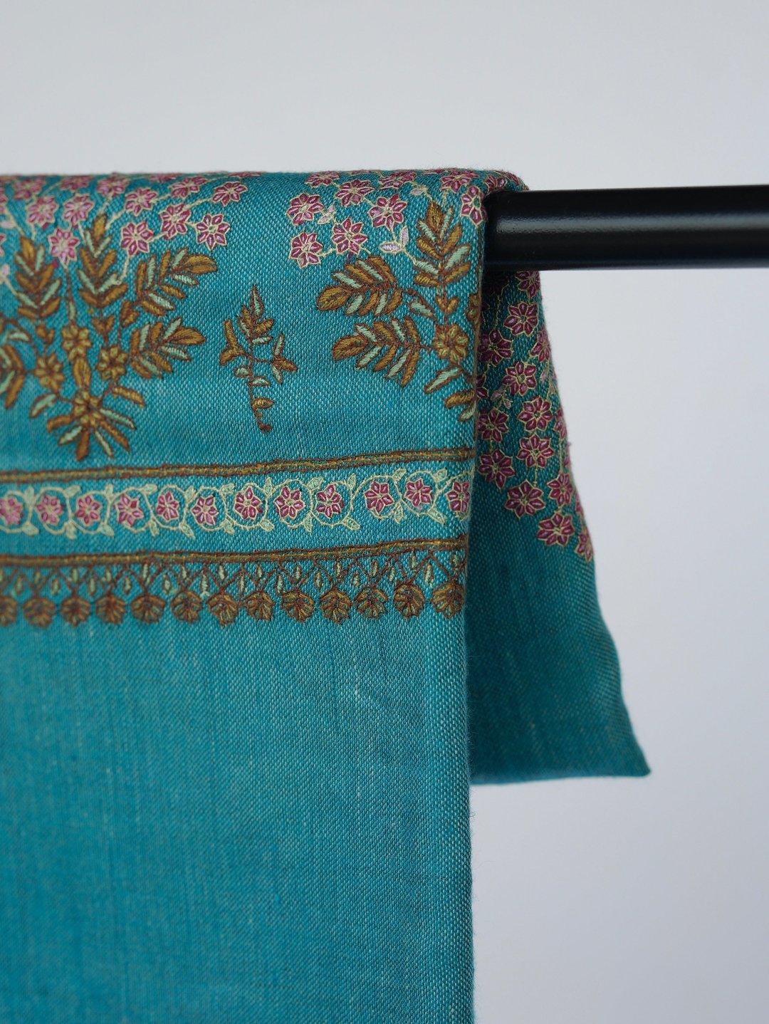 Dark Teal Mughal Shawl