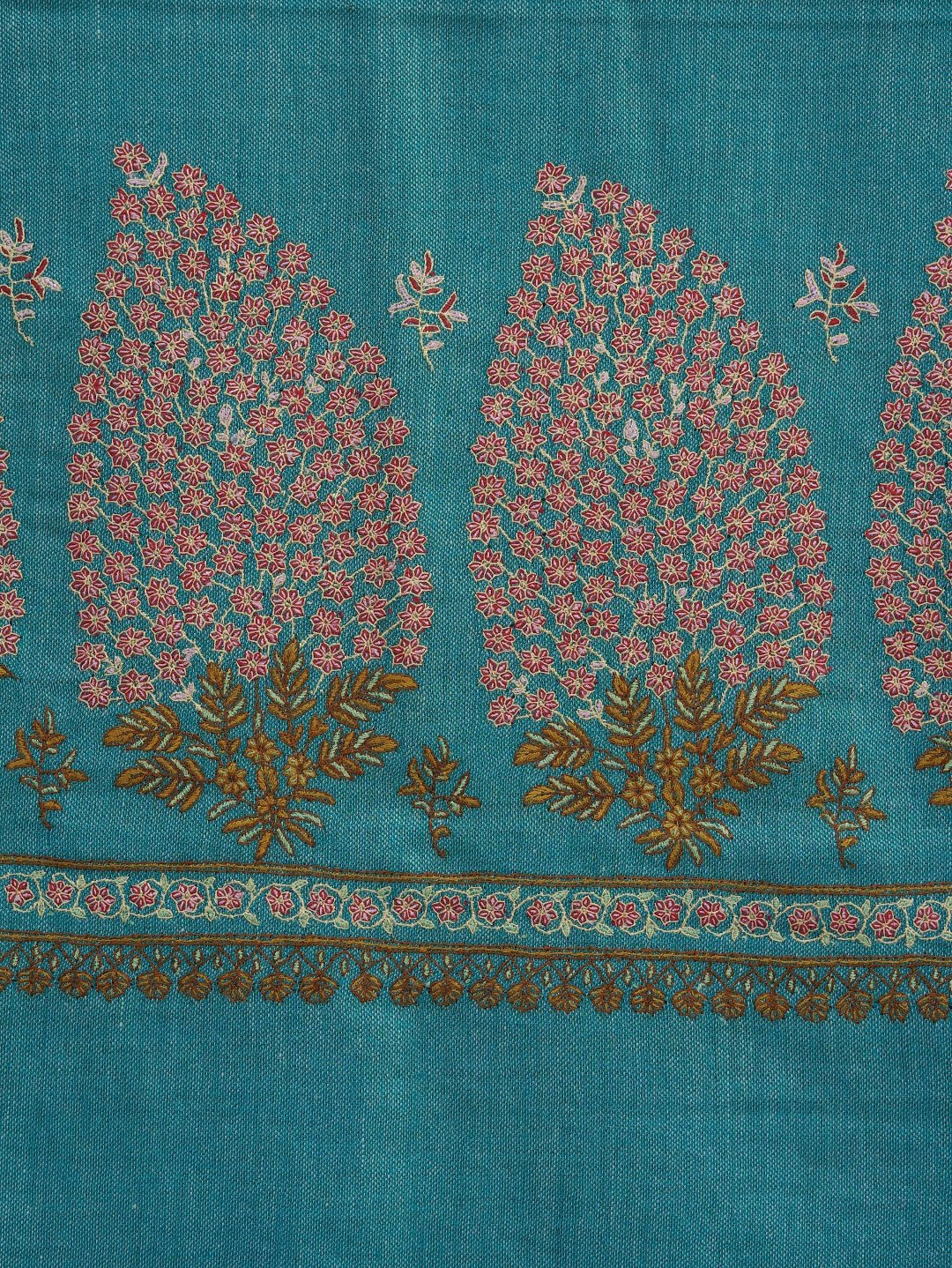 Dark Teal Mughal Shawl