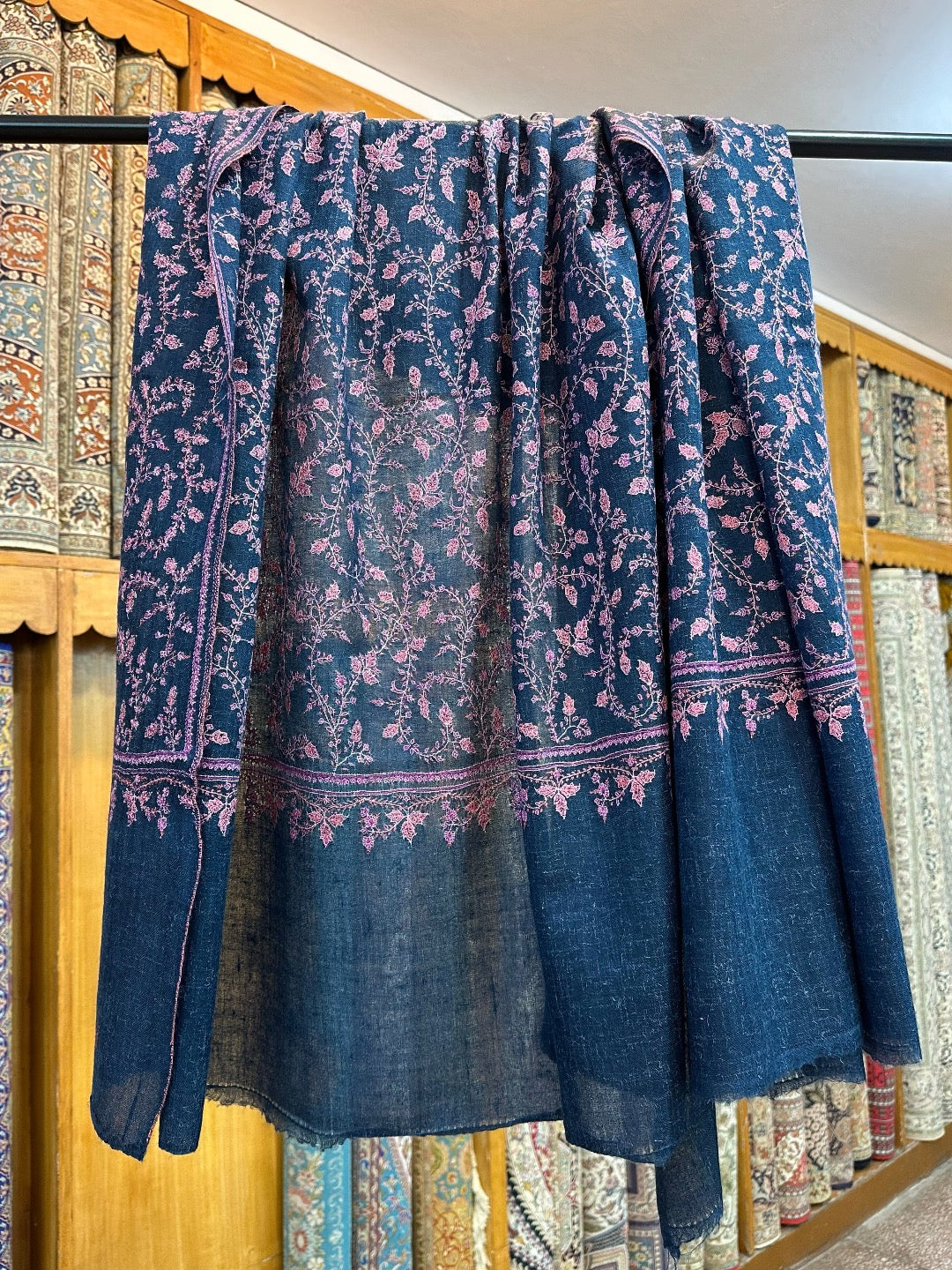 Sapphire Jaal Pashmina Shawl ArtAsiaHandicrafts
