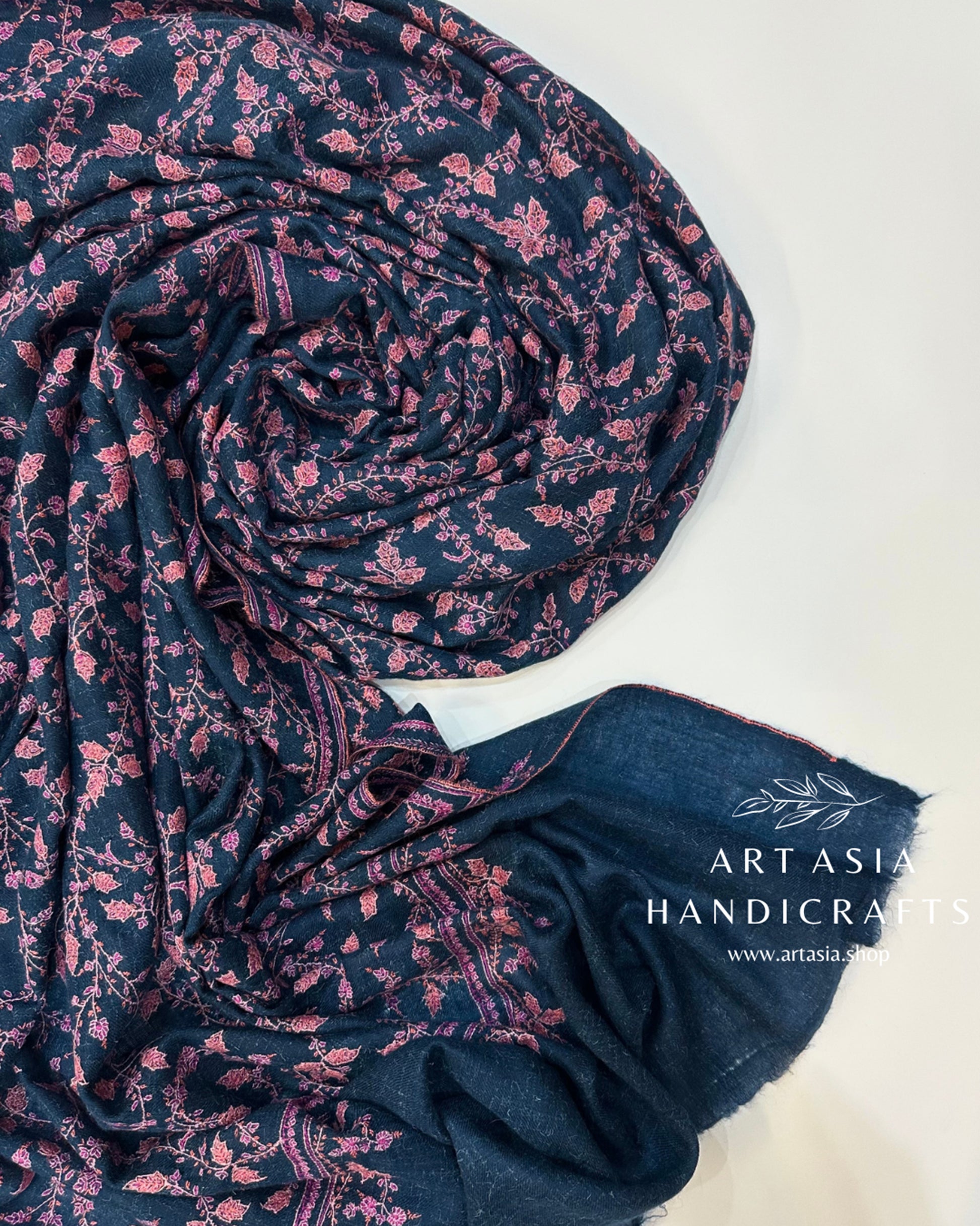 Sapphire Jaal Pashmina Shawl ArtAsiaHandicrafts