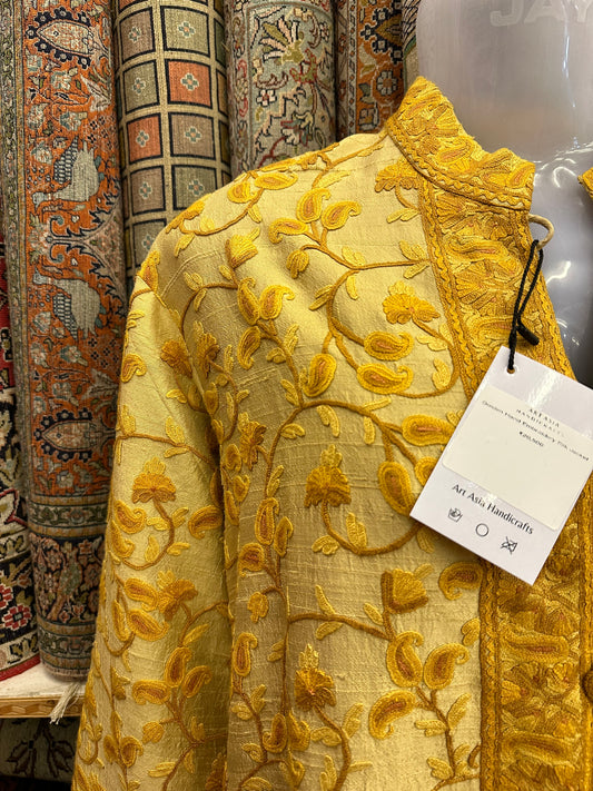 Short Golden Silk Jacket ArtAsiaHandicrafts