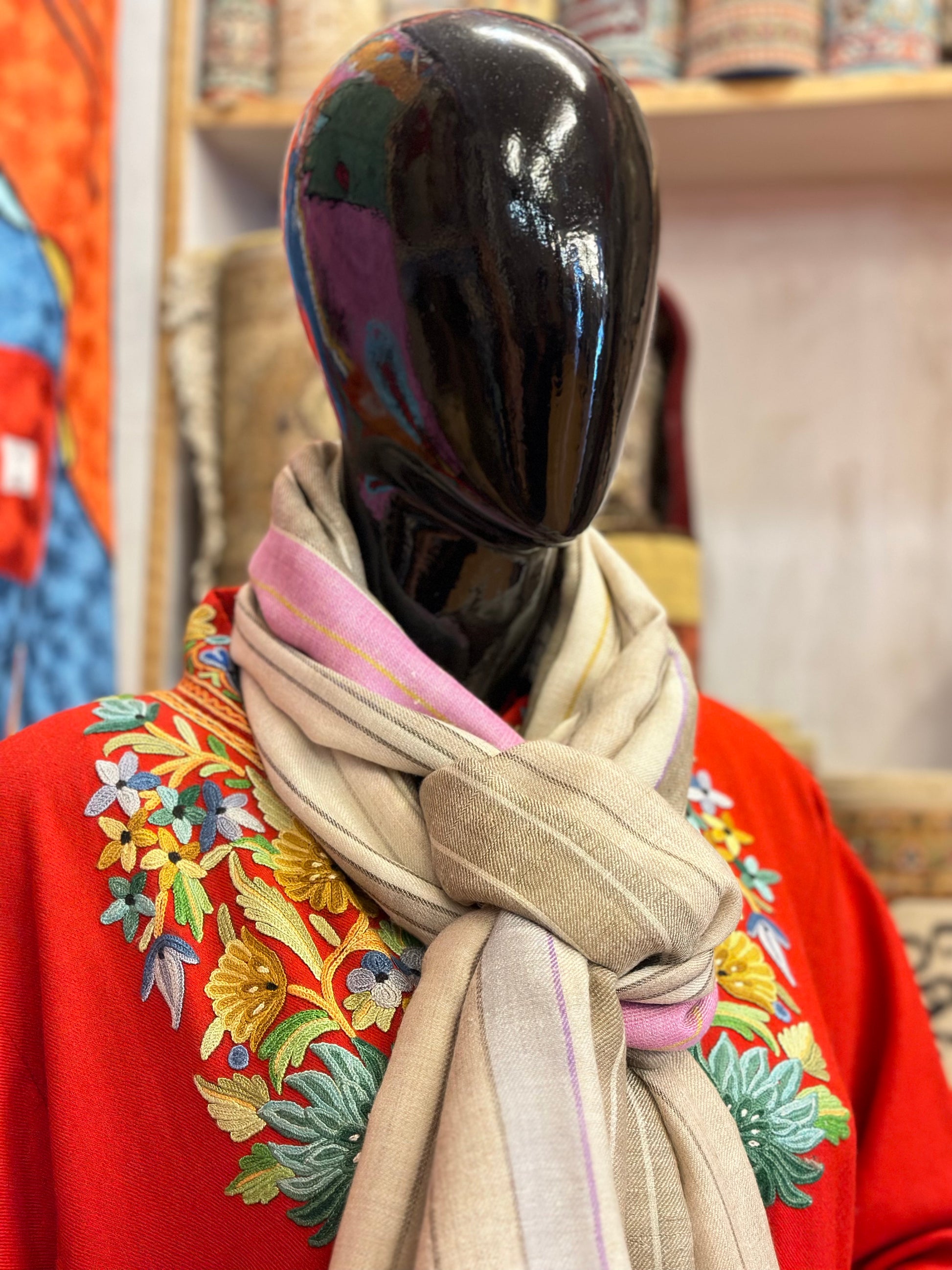 Stripes Pashmina Shawl ArtAsiaHandicrafts