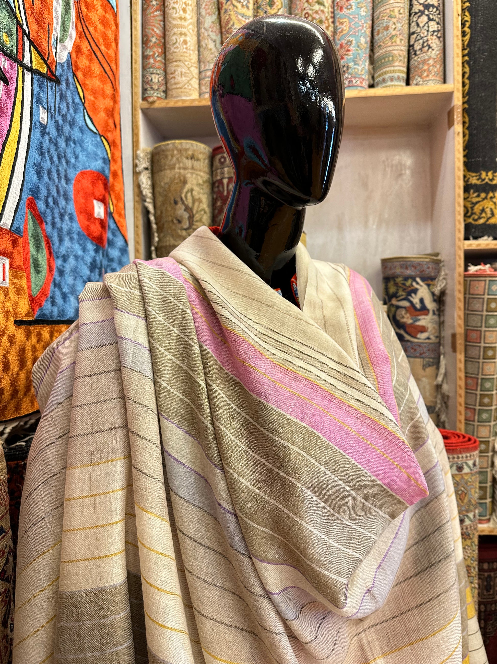 Stripes Pashmina Shawl ArtAsiaHandicrafts