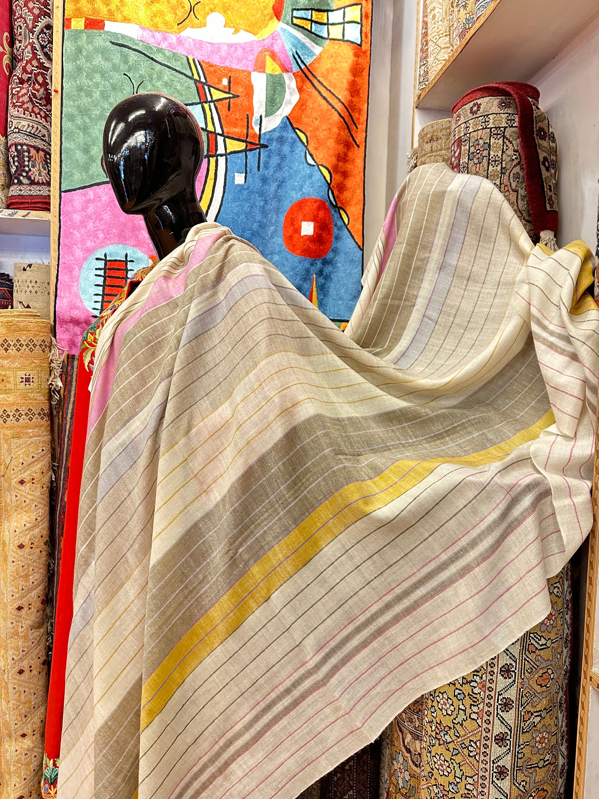 Stripes Pashmina Shawl ArtAsiaHandicrafts