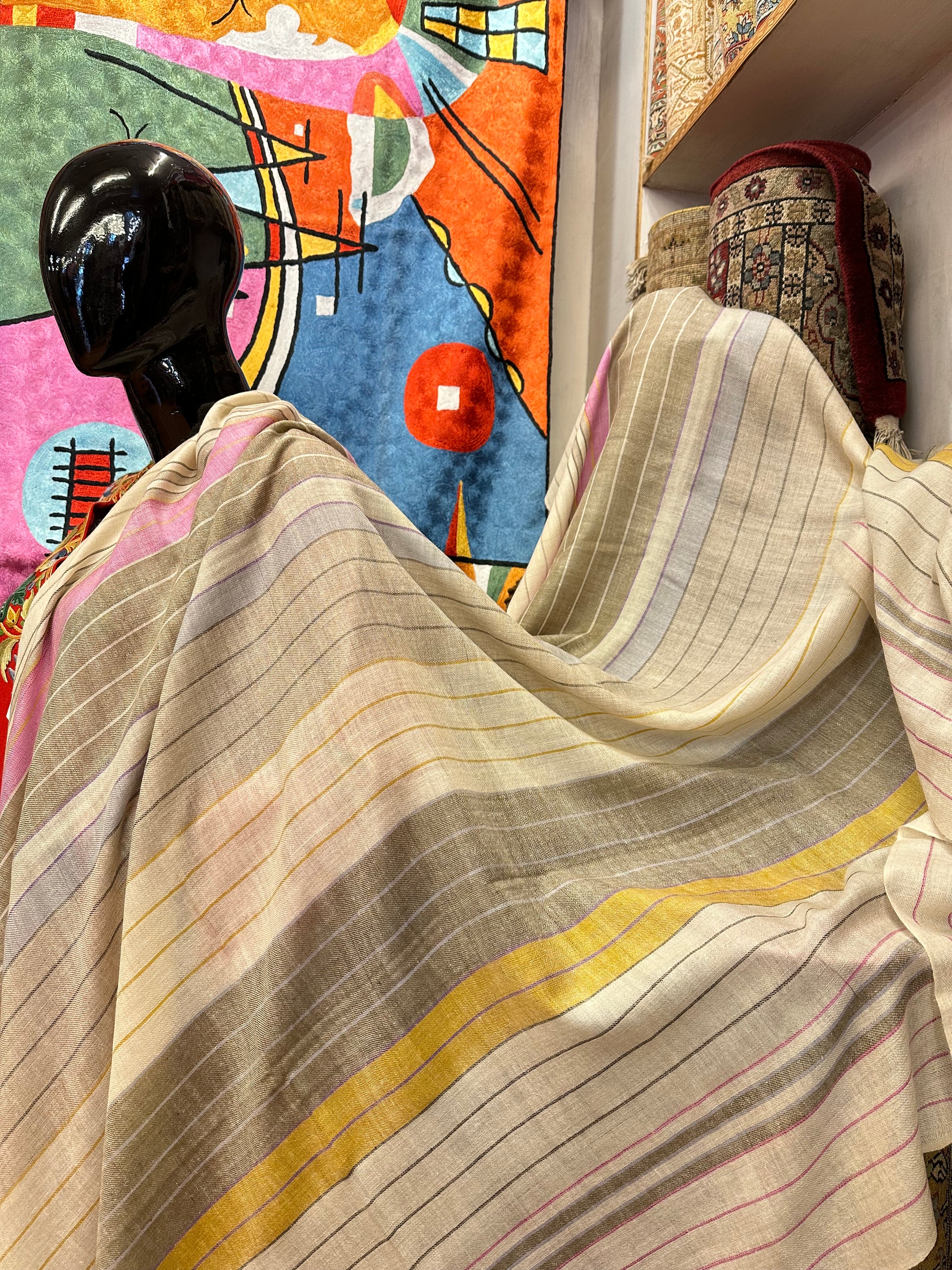 Stripes Pashmina Shawl ArtAsiaHandicrafts