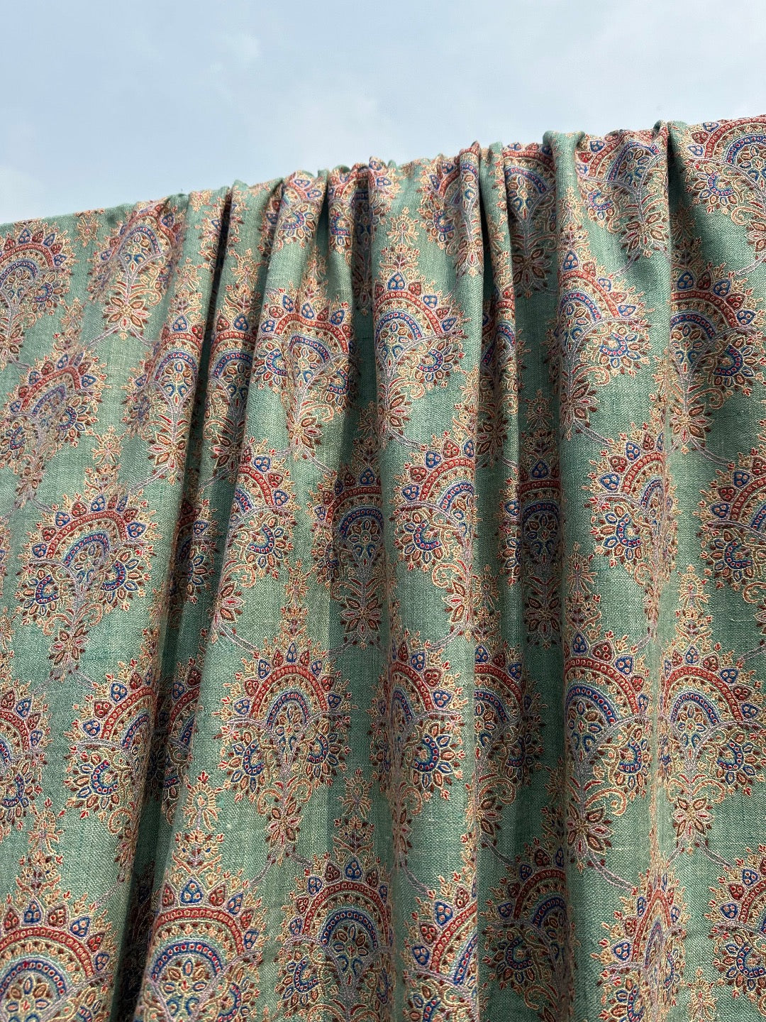 Teal Sozni Pashmina Shawl ArtAsiaHandicrafts