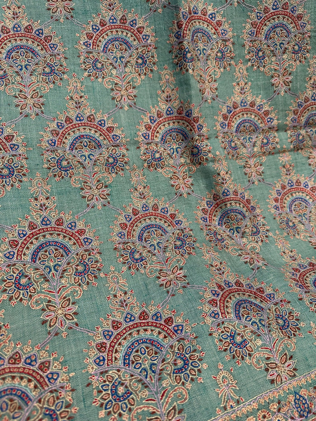 Teal Sozni Pashmina Shawl ArtAsiaHandicrafts