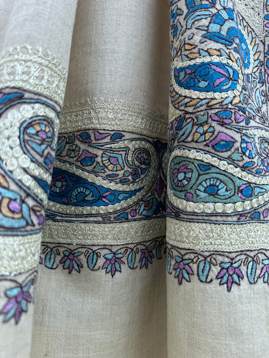 White Paper Mache Doardaar Shawl ArtAsiaHandicrafts