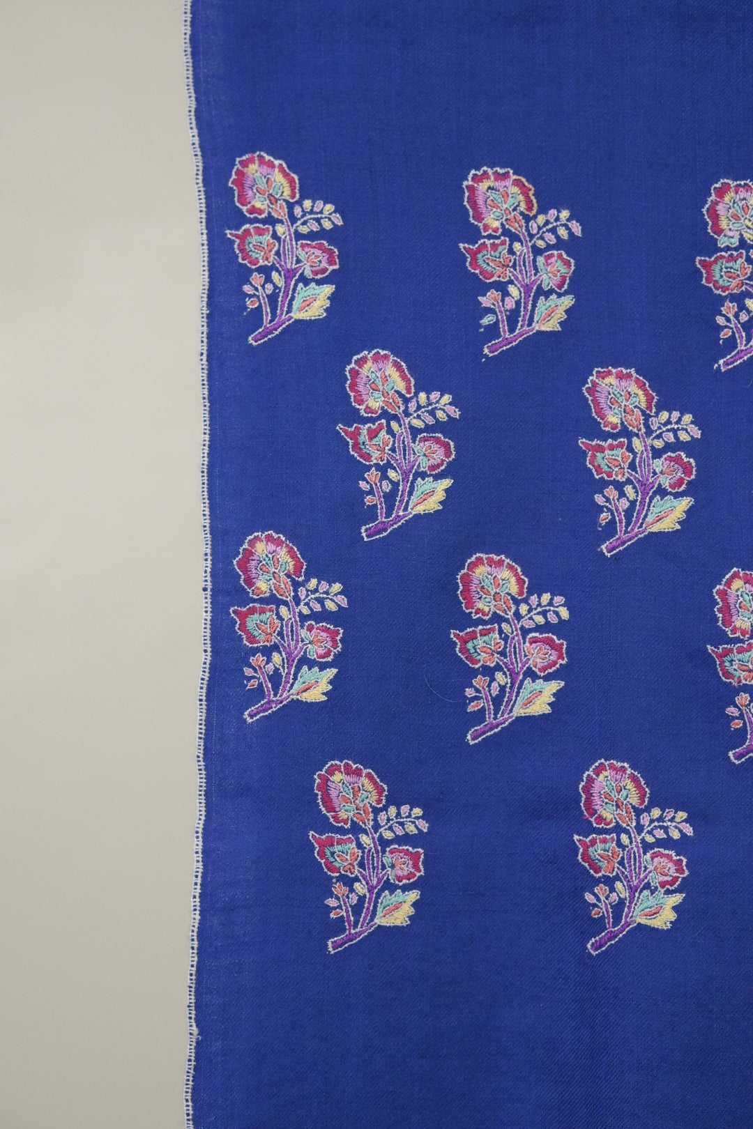 DUSK BLUE STYLE CORNERED BUTI PASHMINA SHAWL