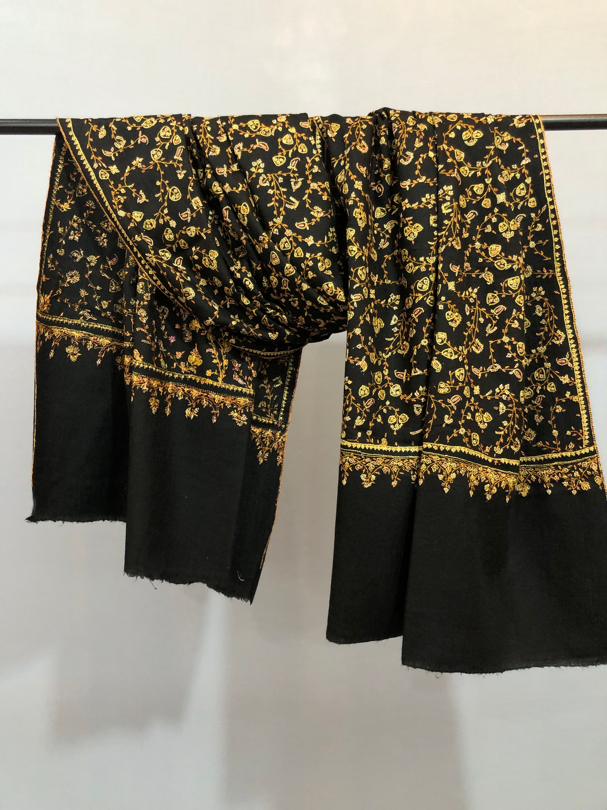Black Jaal Pashmina Shawl ArtAsiaHandicrafts