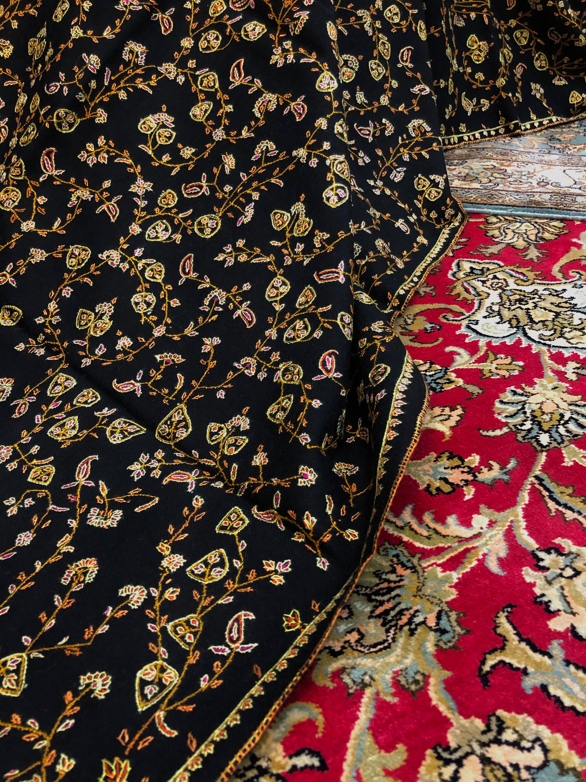 Black Jaal Pashmina Shawl ArtAsiaHandicrafts