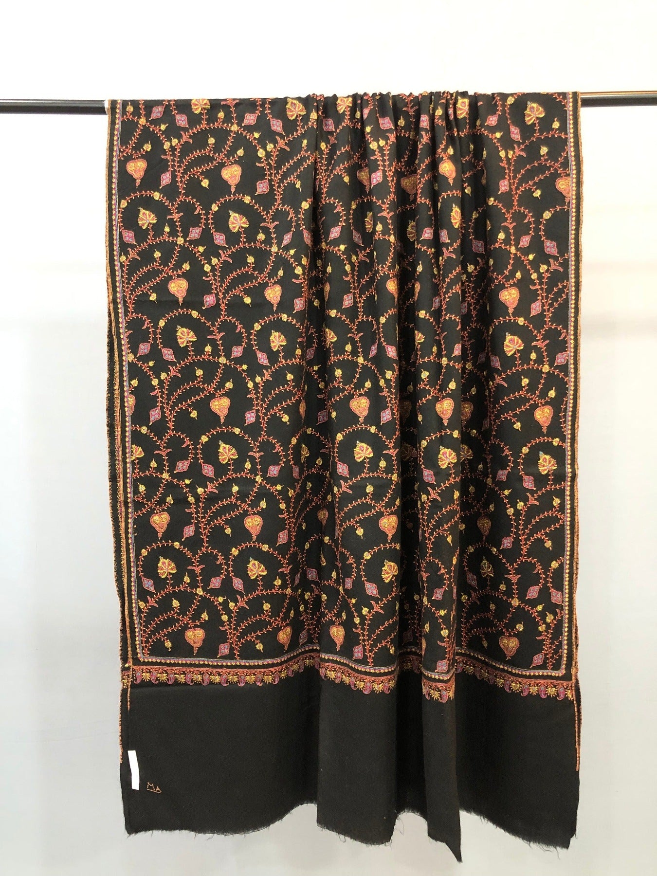 Black Jaal Pashmina Shawl ArtAsiaHandicrafts