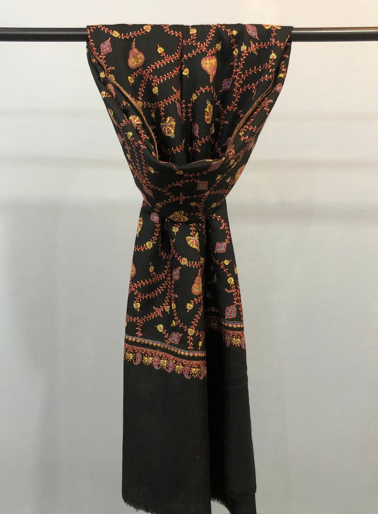 Black Jaal Pashmina Shawl ArtAsiaHandicrafts