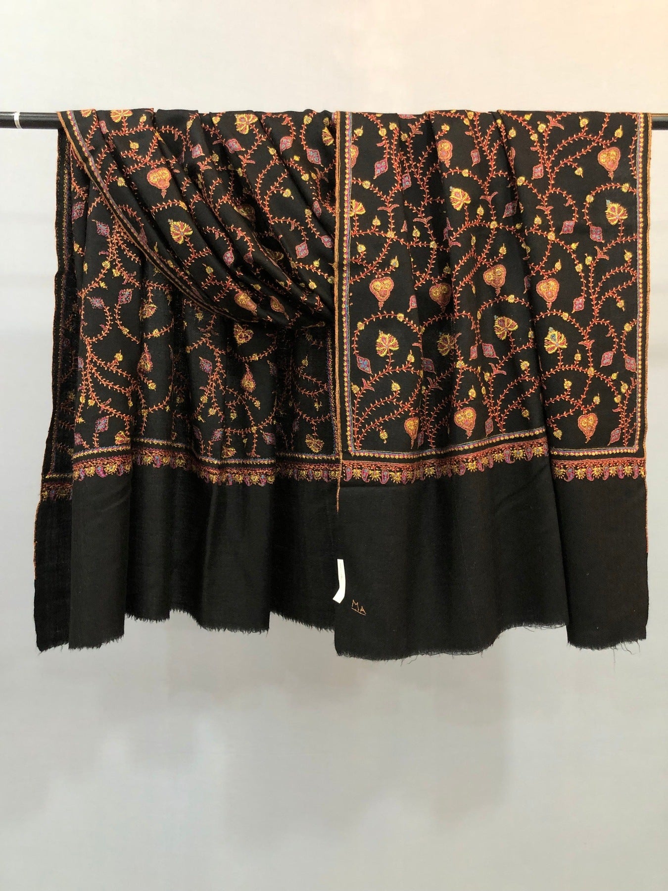 Black Jaal Pashmina Shawl ArtAsiaHandicrafts