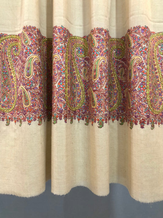 Ivory Palla Paper Mache Shawl ArtAsiaHandicrafts