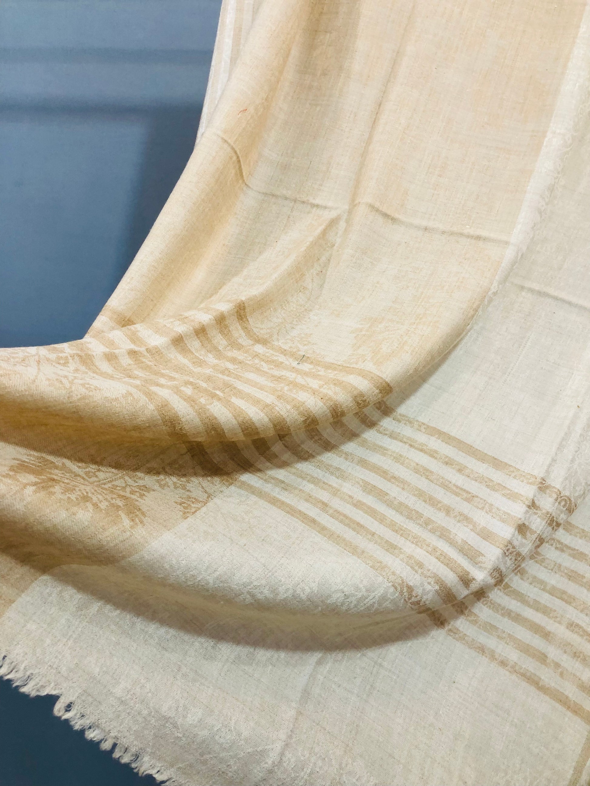 Ivory Solid Pashmina Shawl ArtAsiaHandicrafts