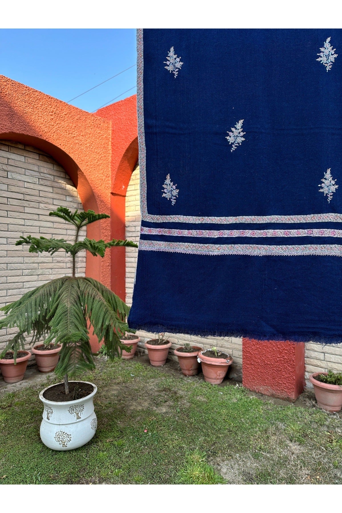 Midnight Blue Pashmina Shawl ArtAsiaHandicrafts