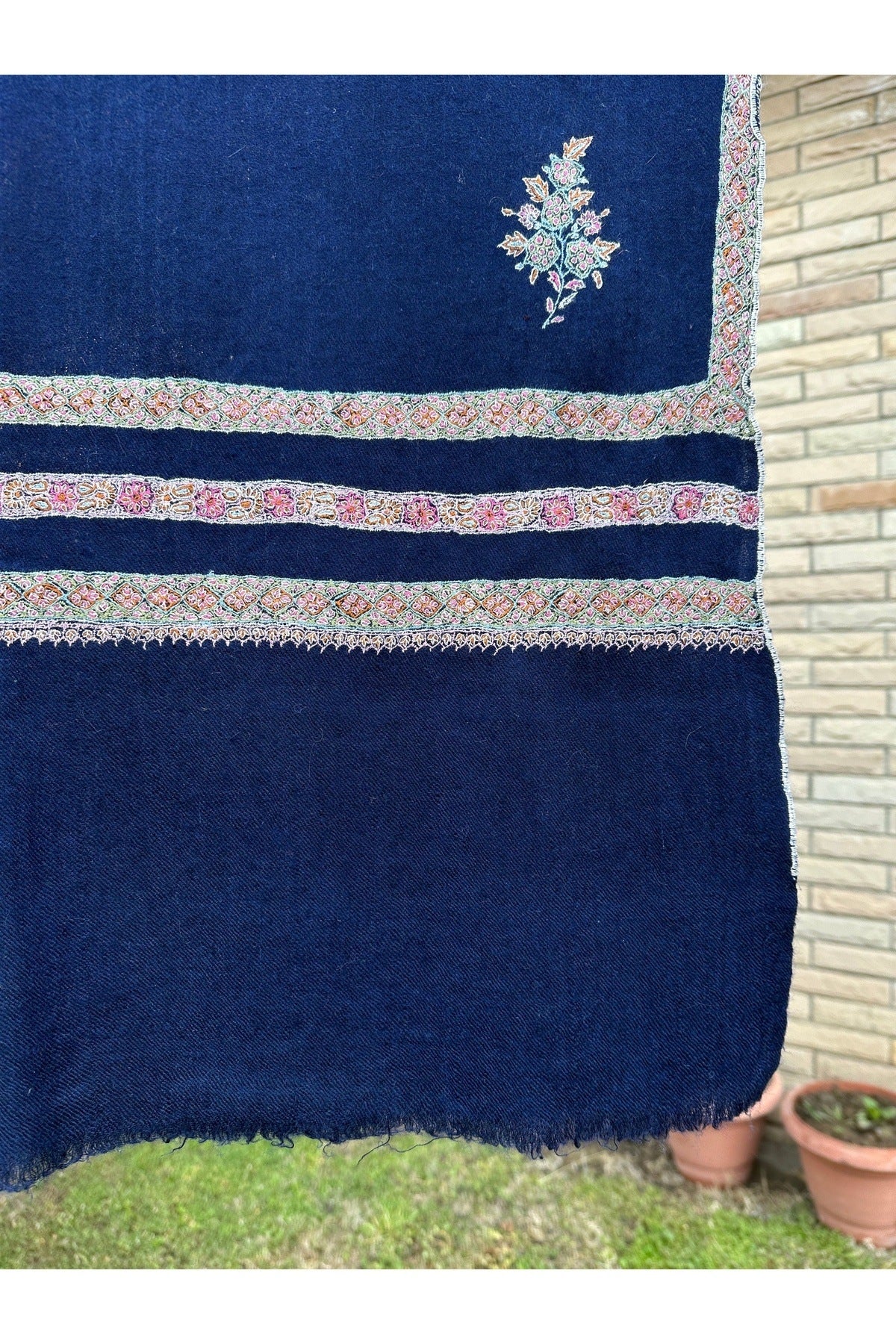 Midnight Blue Pashmina Shawl ArtAsiaHandicrafts
