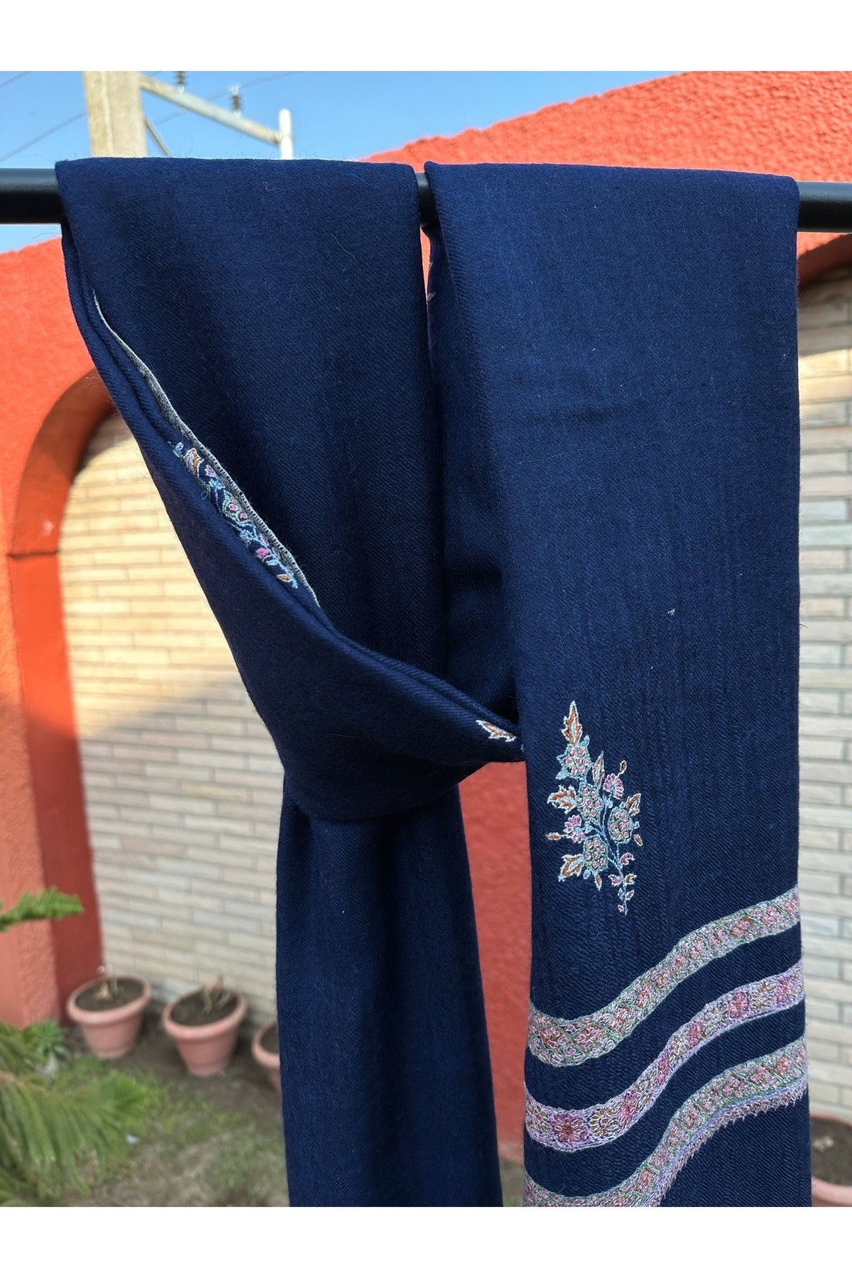 Midnight Blue Pashmina Shawl ArtAsiaHandicrafts