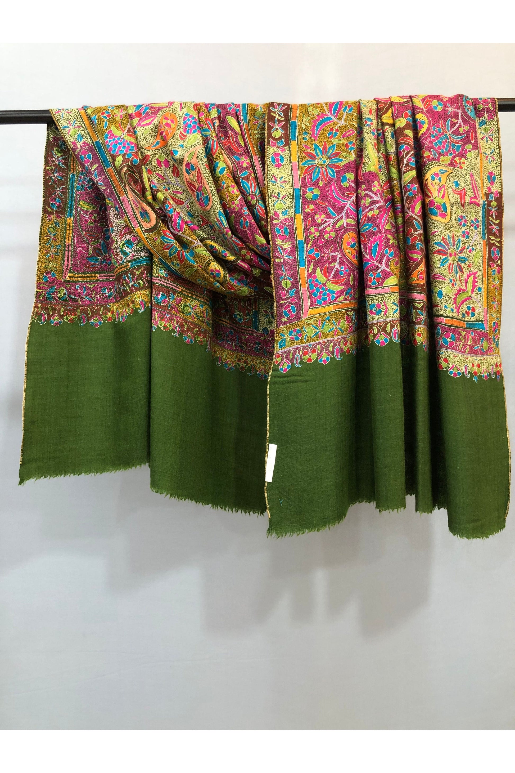 Multicolour Sozni Pashmina Shawl - Main Image