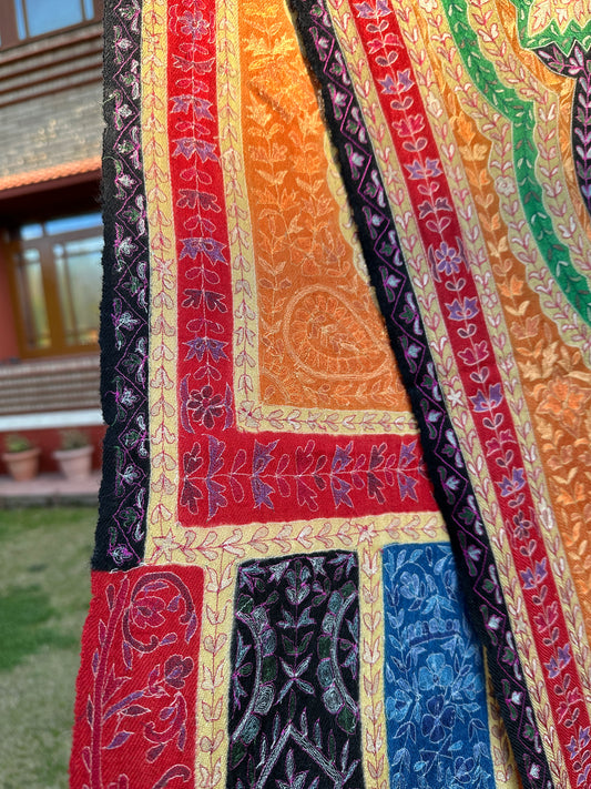 Orange Kalamkari Shawl ArtAsiaHandicrafts