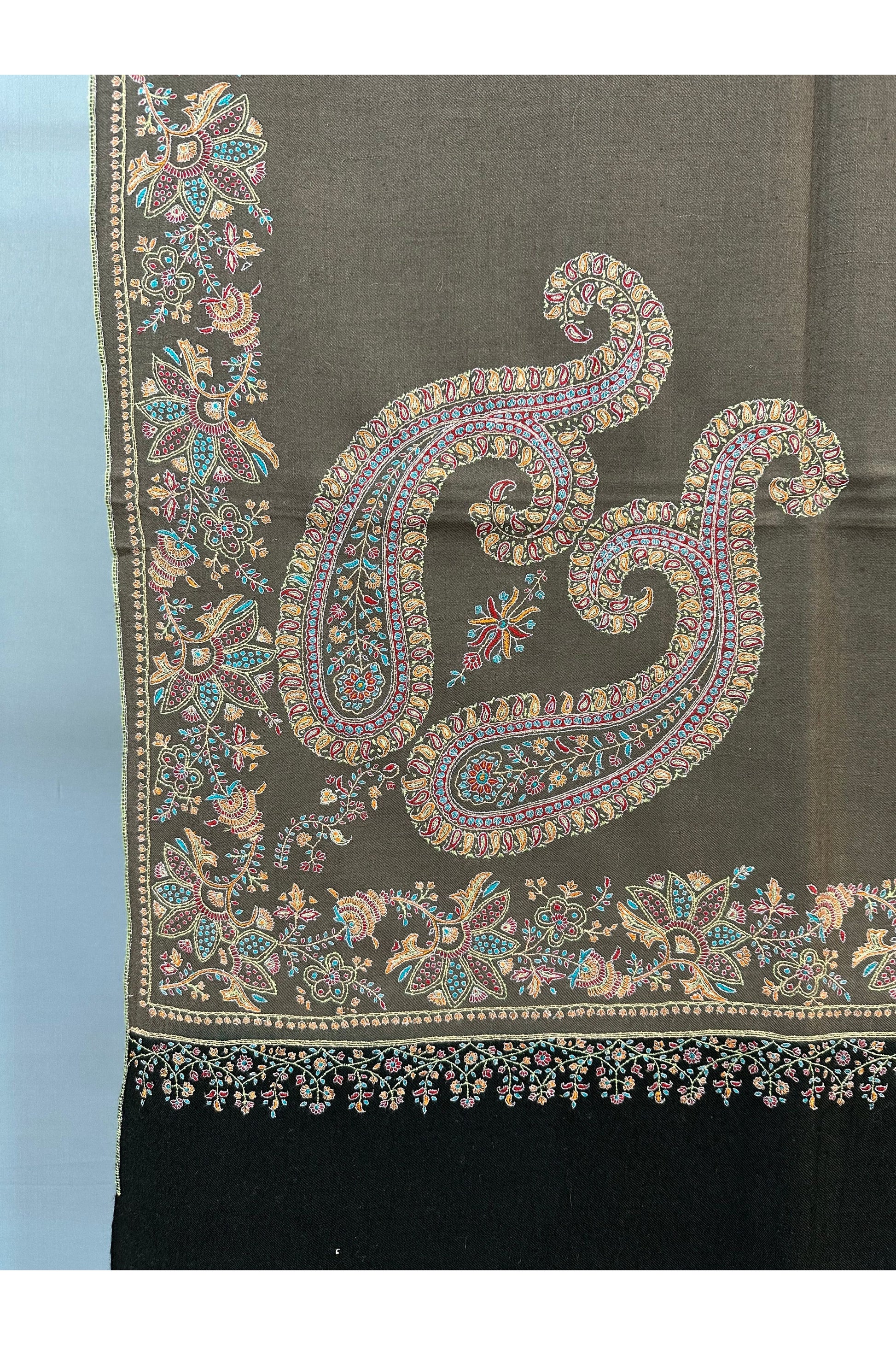 Pastel Brown Sozni Shawl ArtAsiaHandicrafts