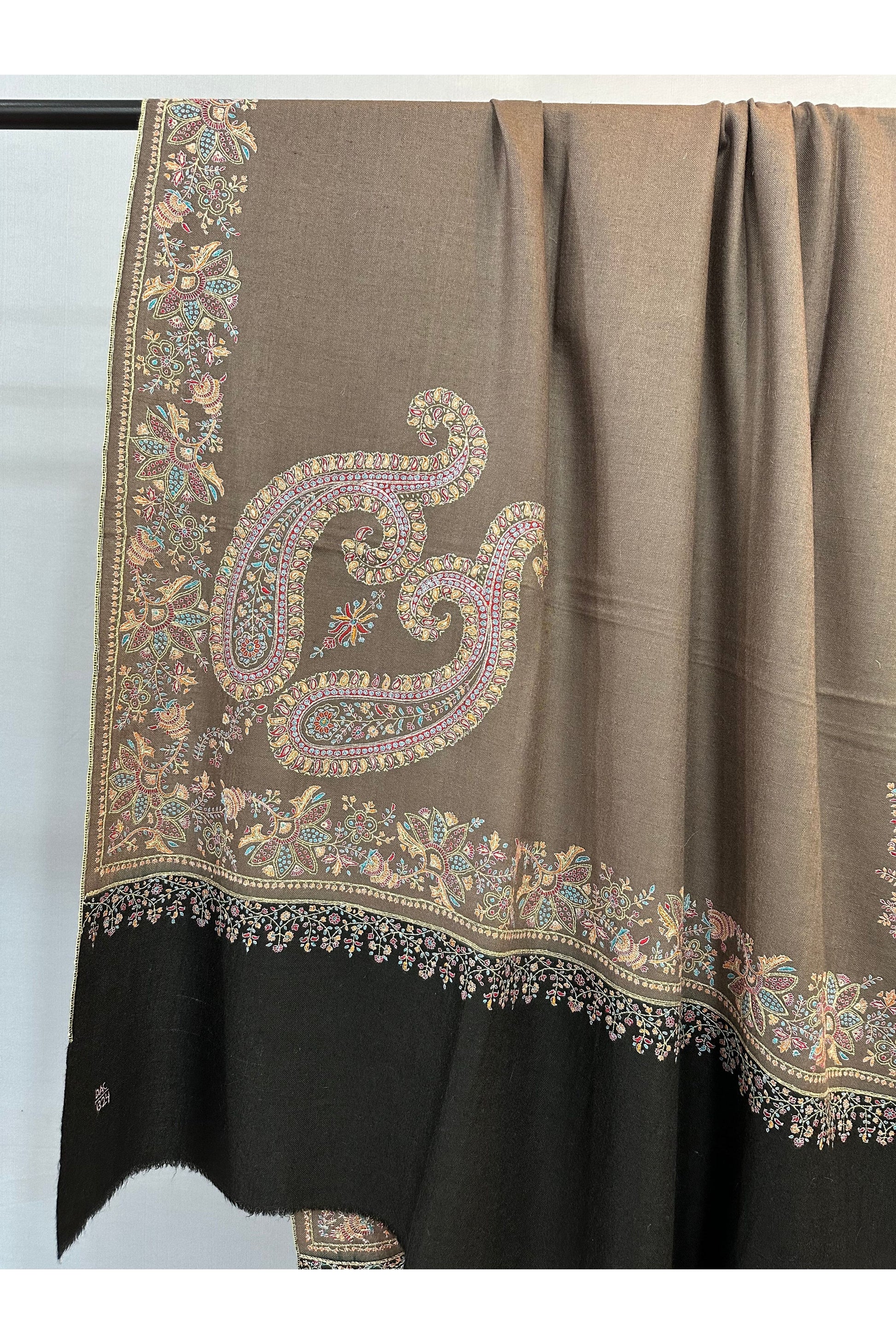 Pastel Brown Sozni Shawl ArtAsiaHandicrafts