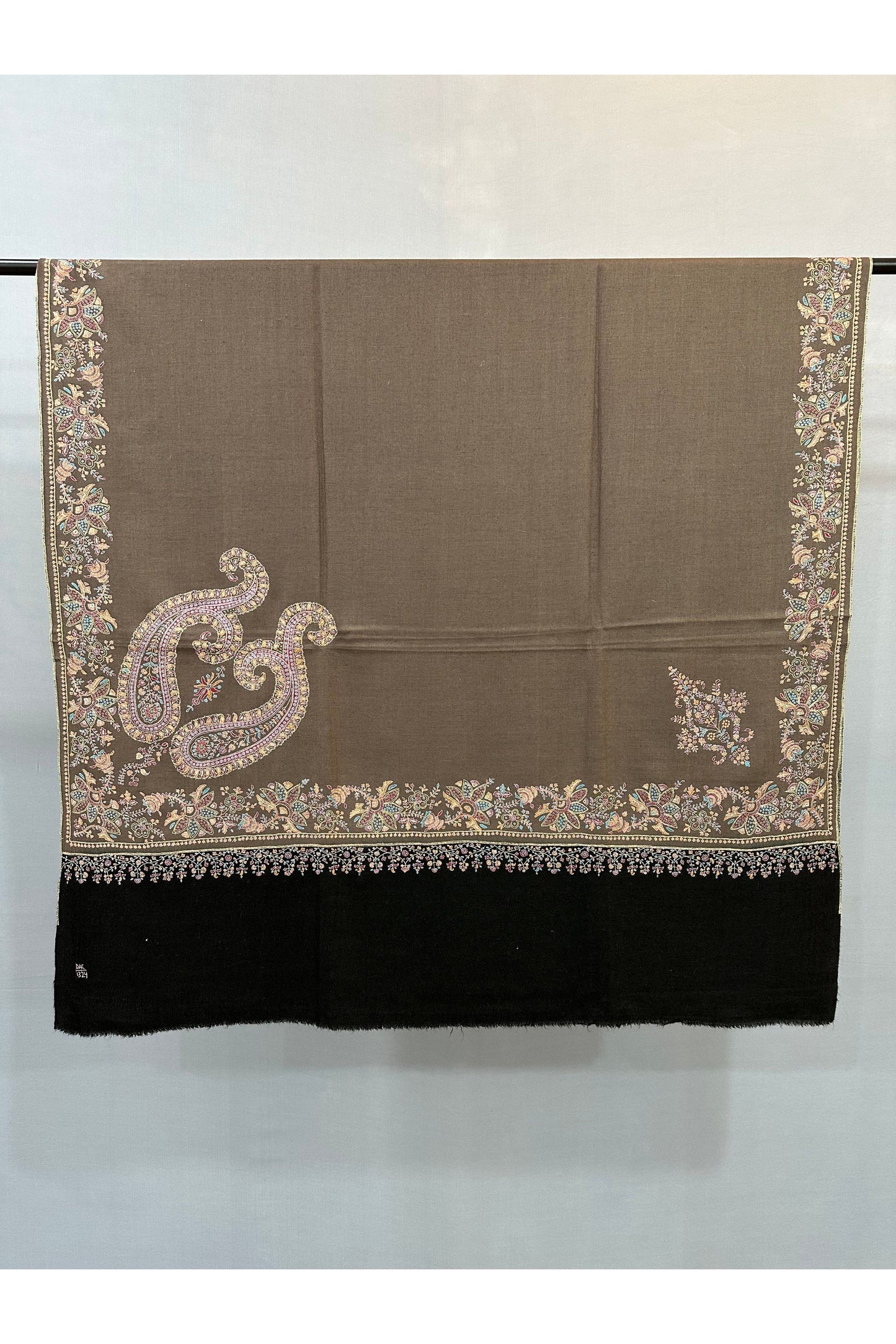 Pastel Brown Sozni Shawl ArtAsiaHandicrafts